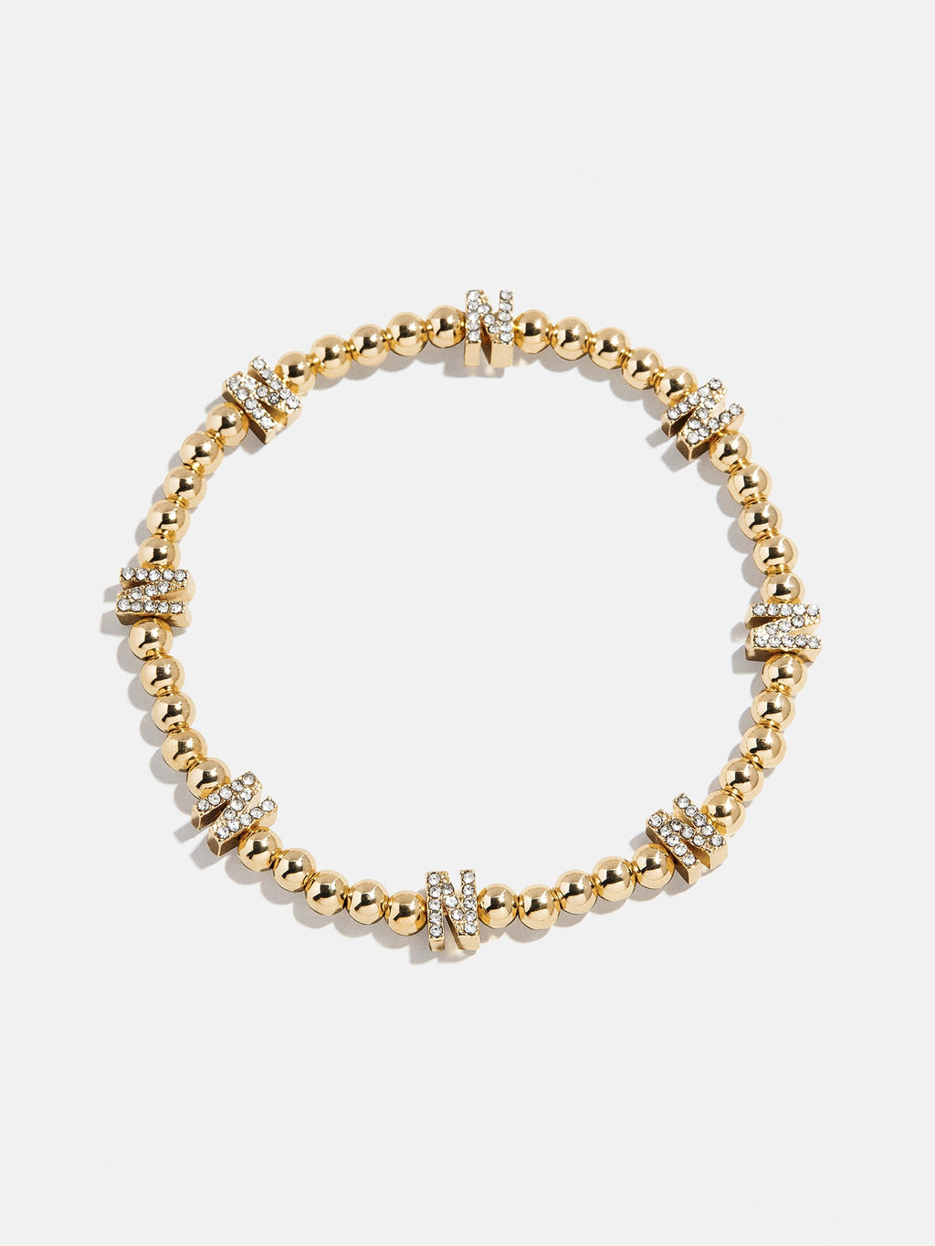 Gold/Pavé Repeating Initial Pisa Bracelet - N