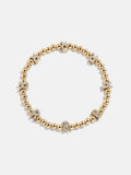 Gold/Pavé Repeating Initial Pisa Bracelet - R