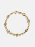 Gold/Pavé Repeating Initial Pisa Bracelet - S