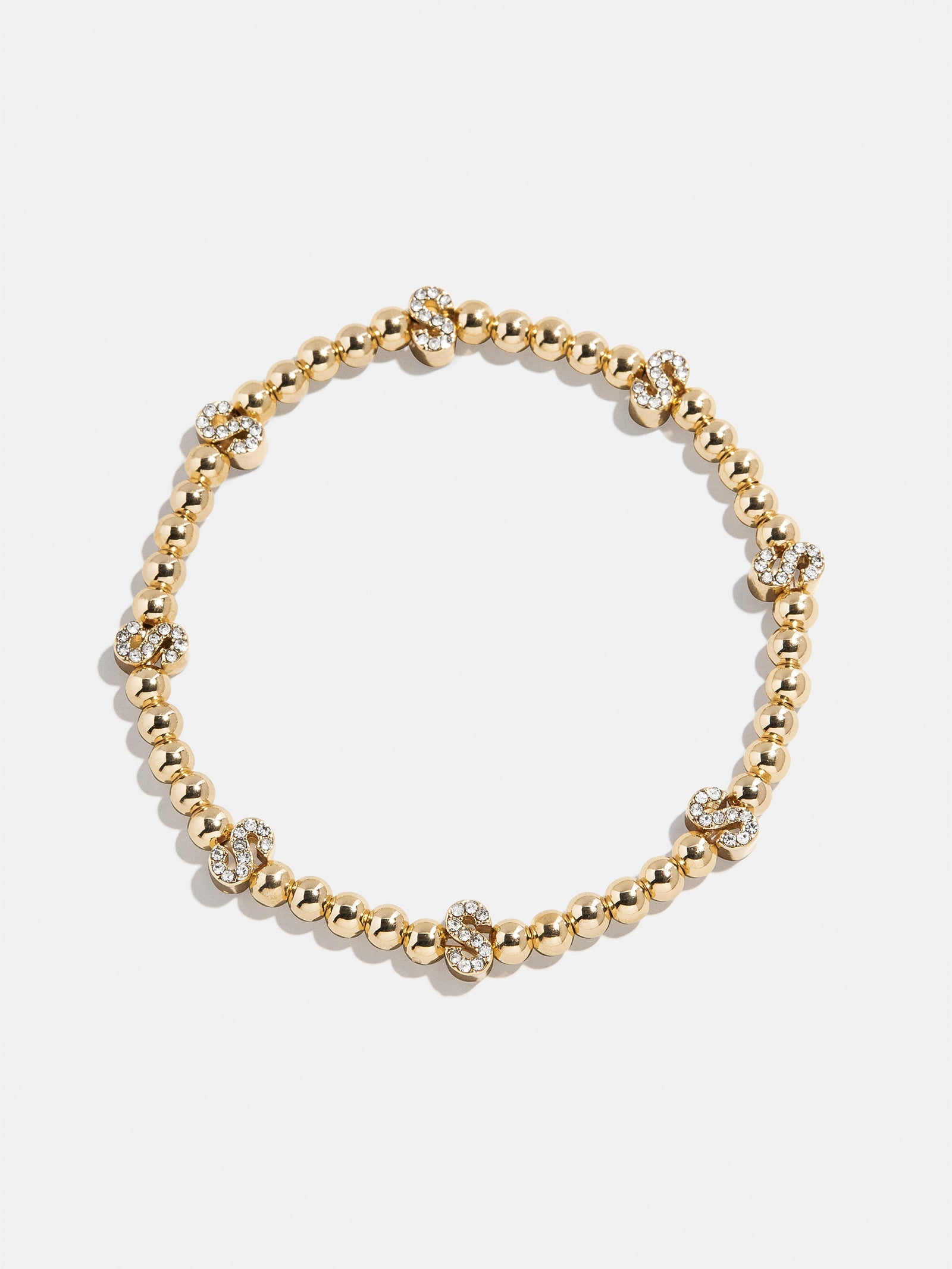 Gold/Pavé Repeating Initial Pisa Bracelet - S