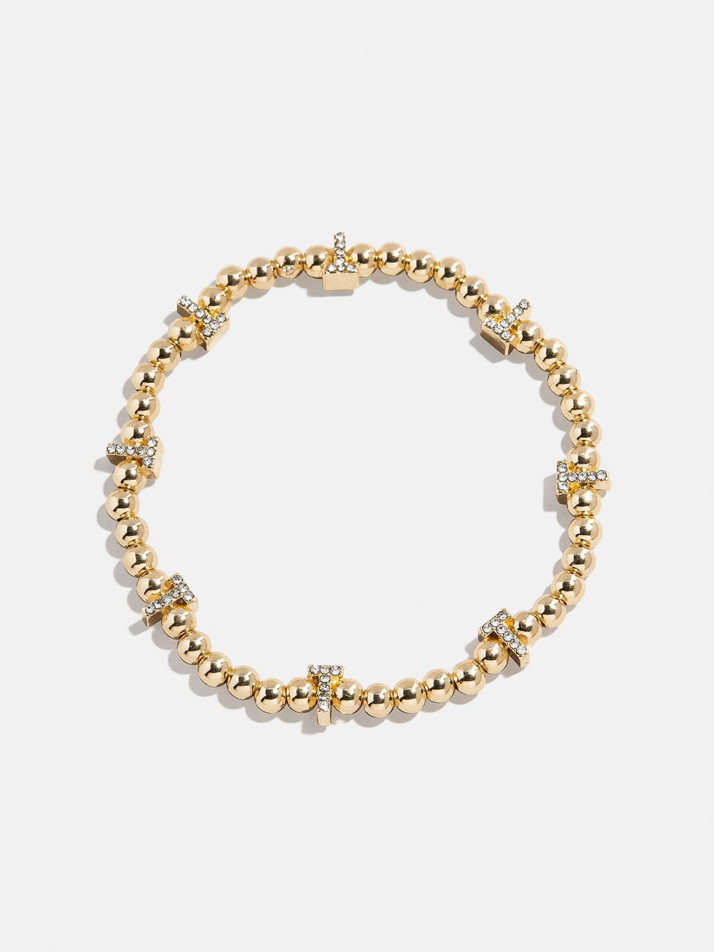 Gold/Pavé Repeating Initial Pisa Bracelet - T