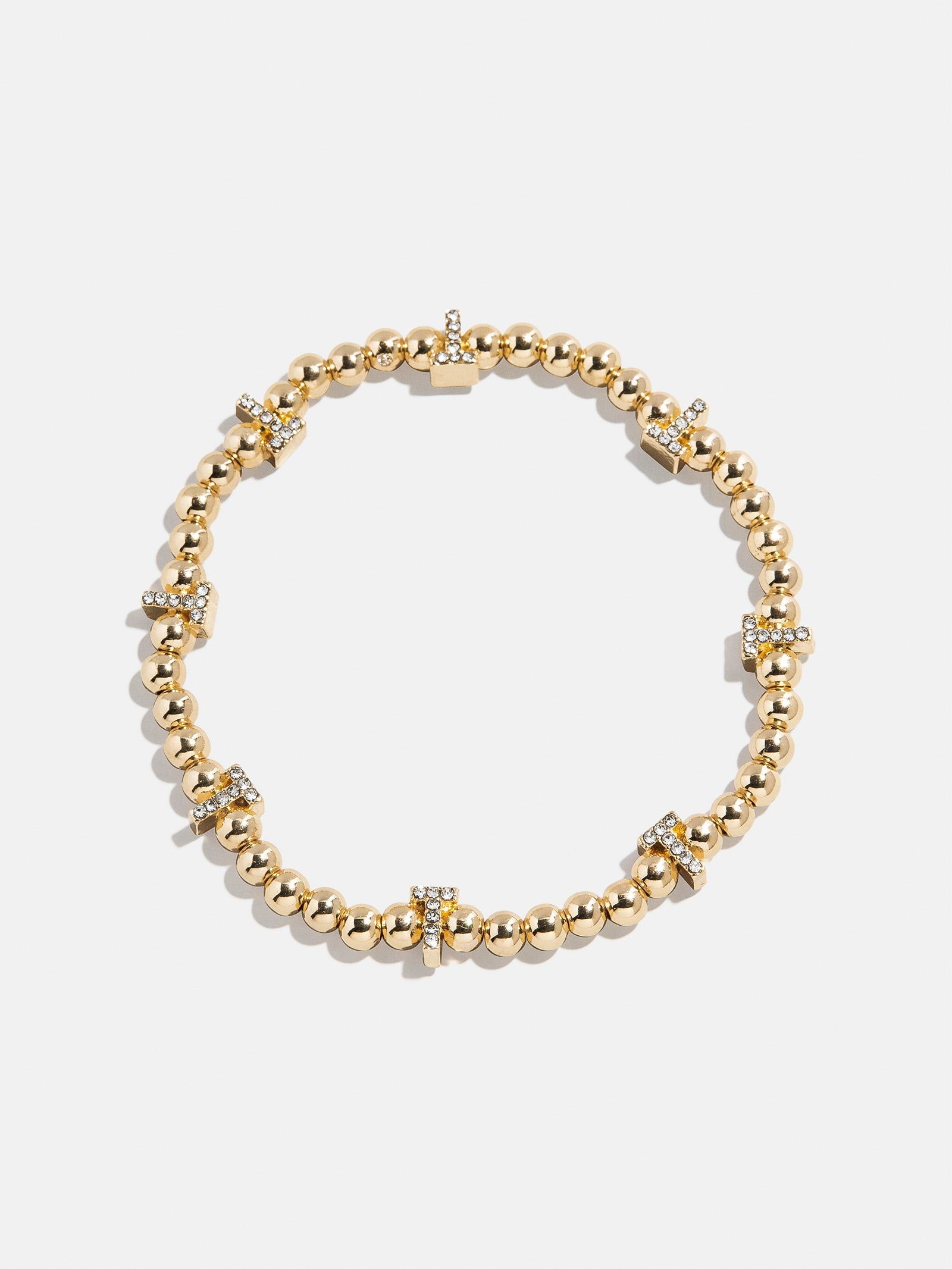 Gold/Pavé Repeating Initial Pisa Bracelet - T