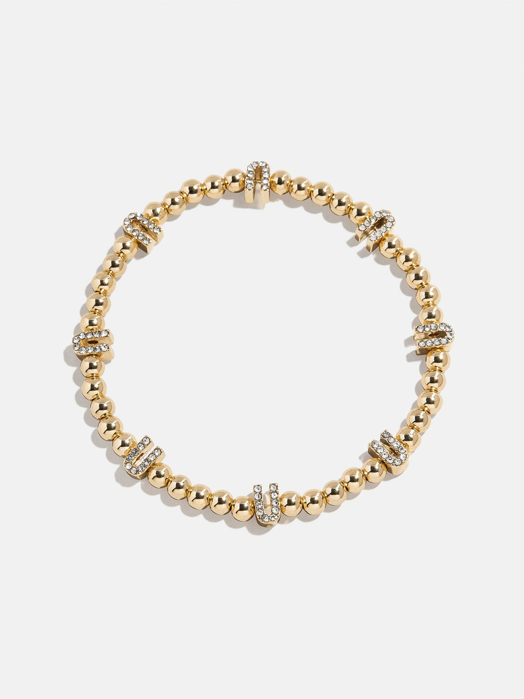 Gold/Pavé Repeating Initial Pisa Bracelet - U