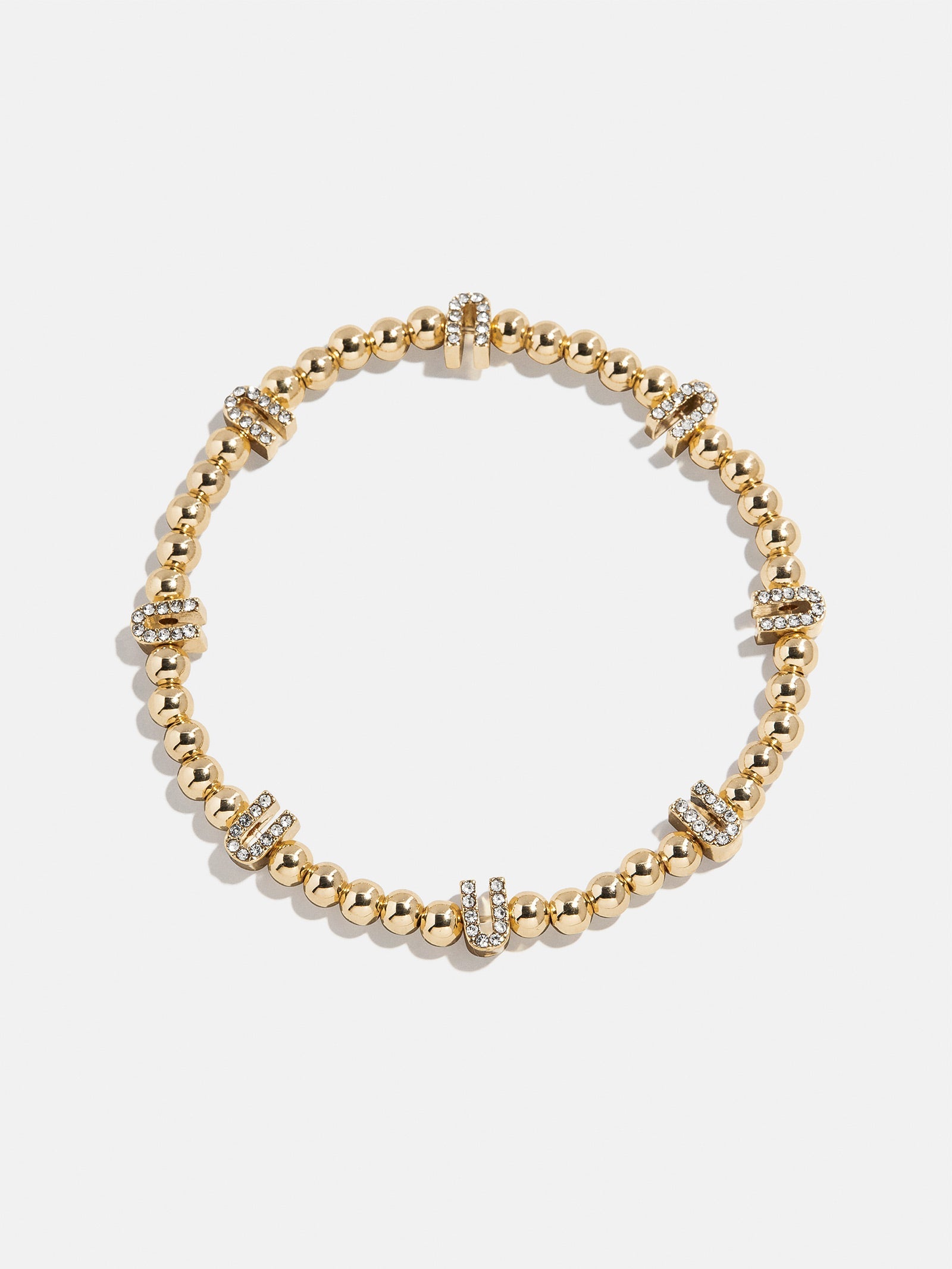 Gold/Pavé Repeating Initial Pisa Bracelet - U