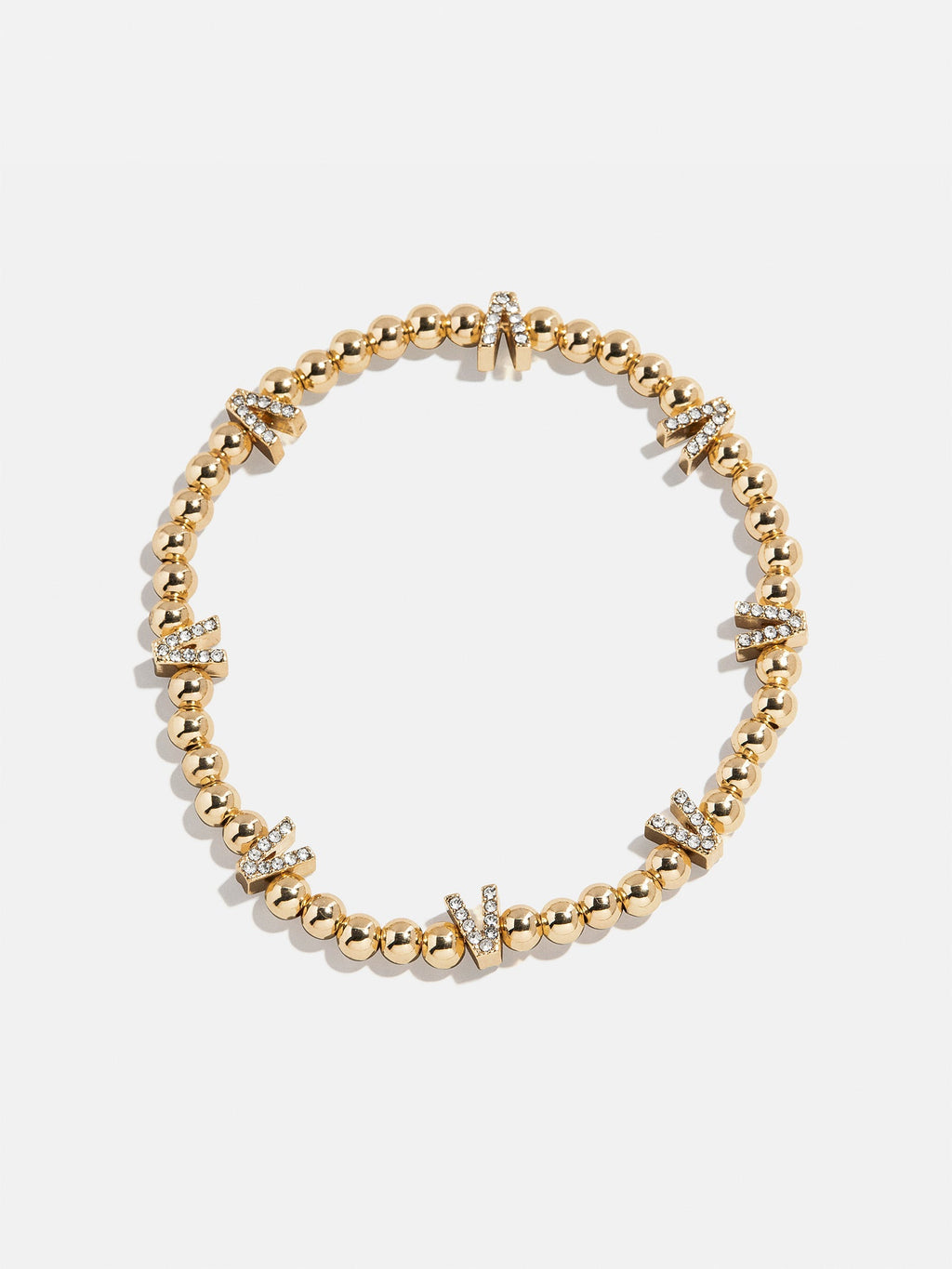 Gold/Pavé Repeating Initial Pisa Bracelet - V