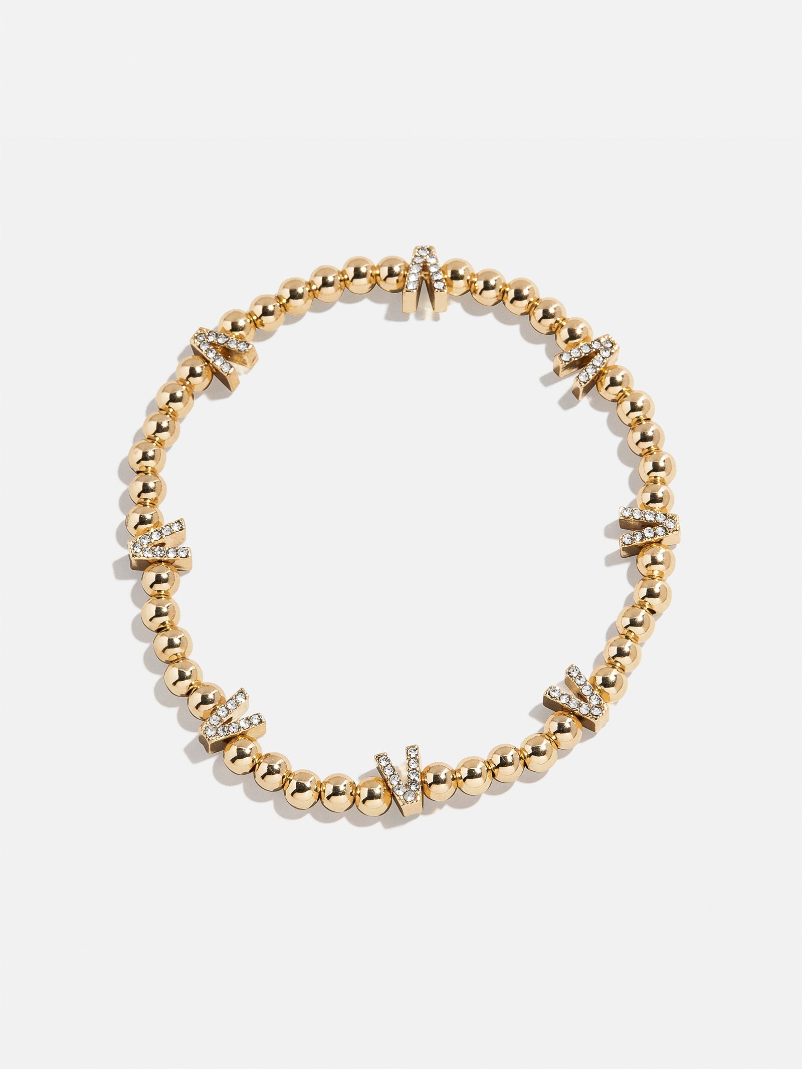 Gold/Pavé Repeating Initial Pisa Bracelet - V