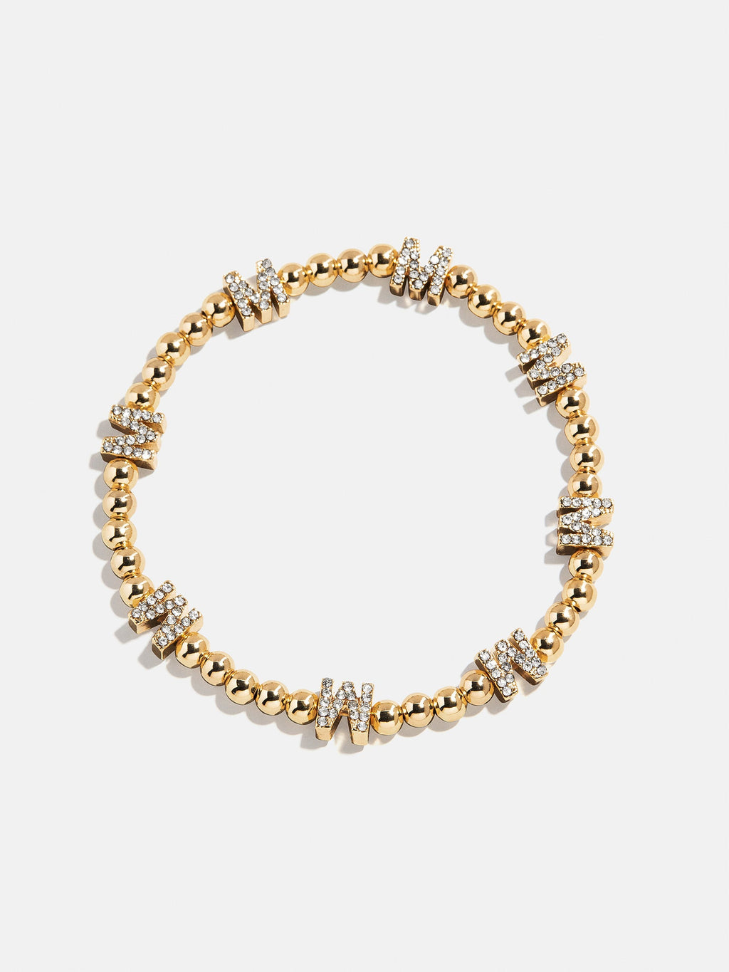 Gold/Pavé Repeating Initial Pisa Bracelet - W