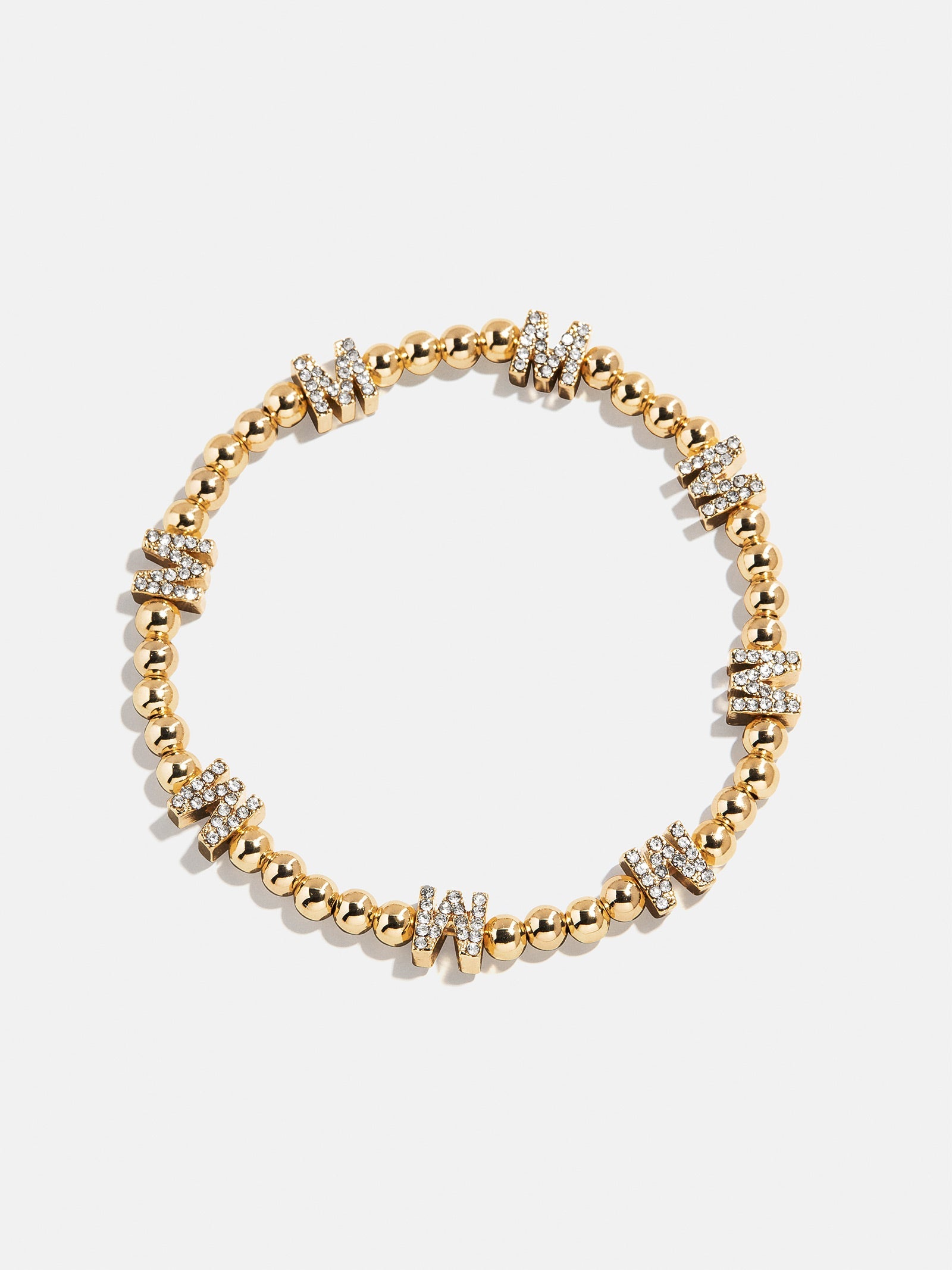 Gold/Pavé Repeating Initial Pisa Bracelet - W