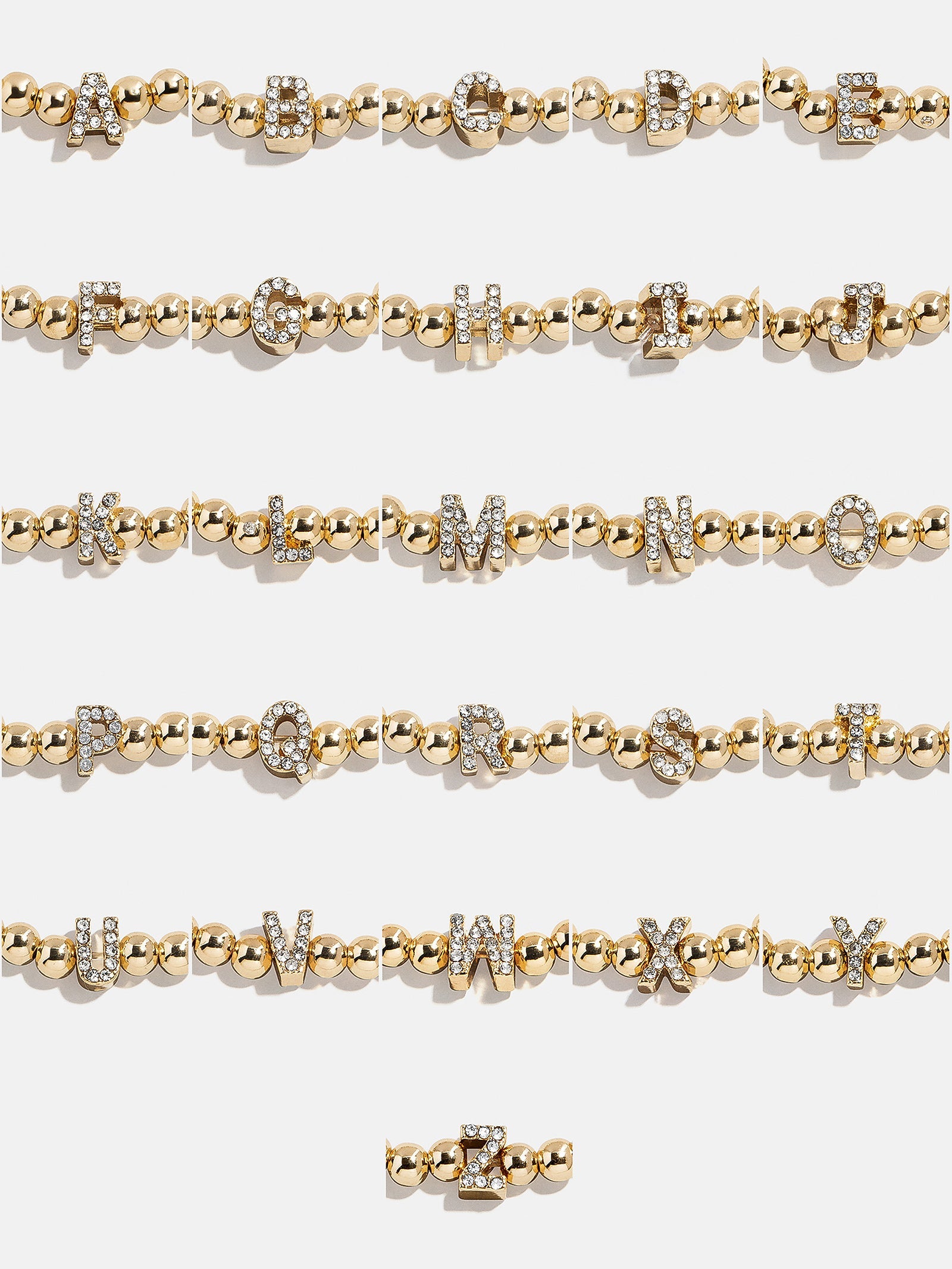 Gold/Pavé Repeating Initial Pisa Bracelet - V