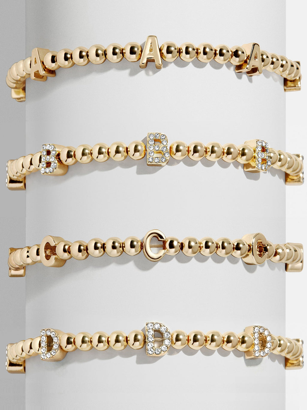 Gold Repeating Initial Pisa Bracelet - A