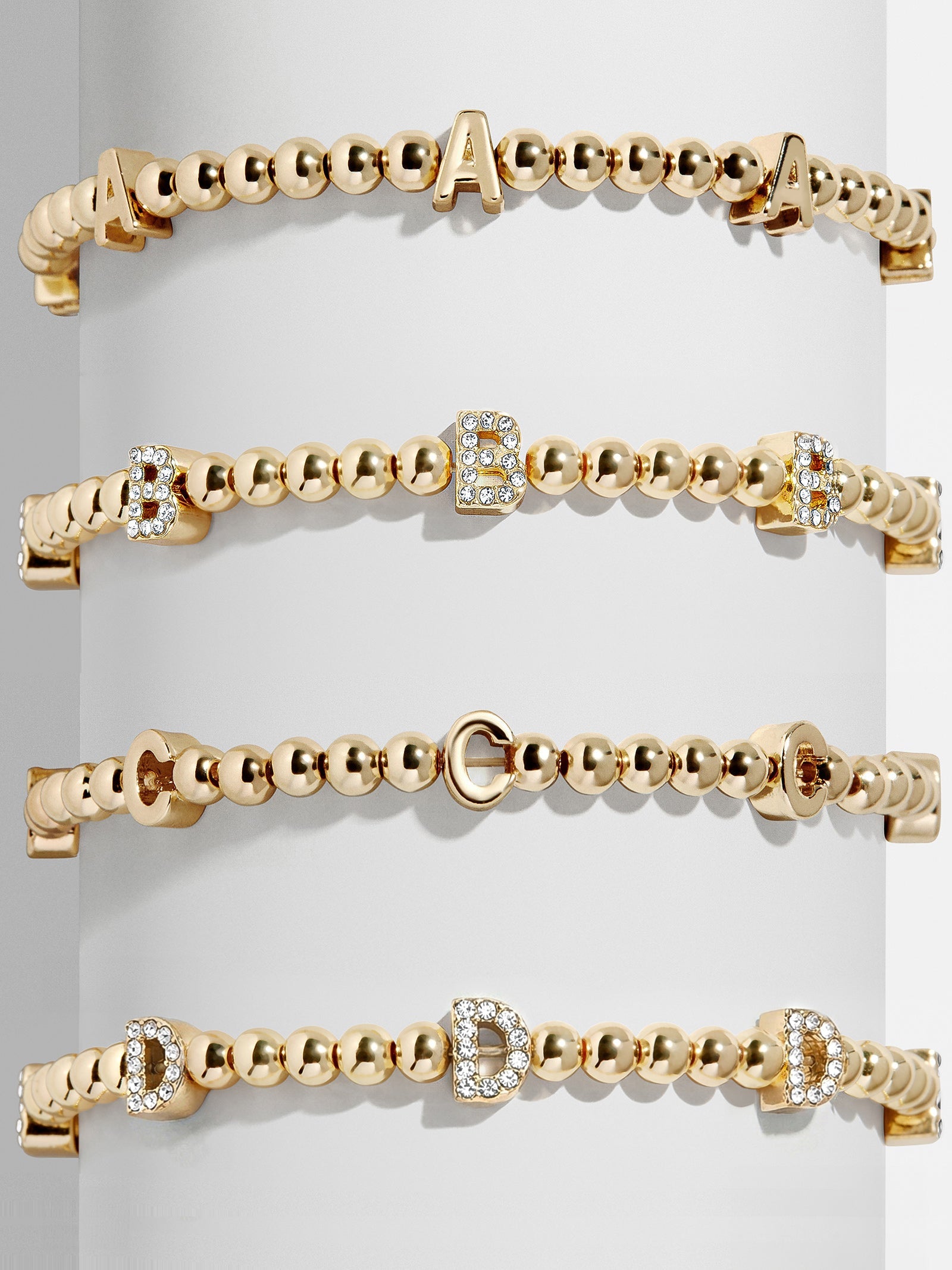 Gold Repeating Initial Pisa Bracelet - A