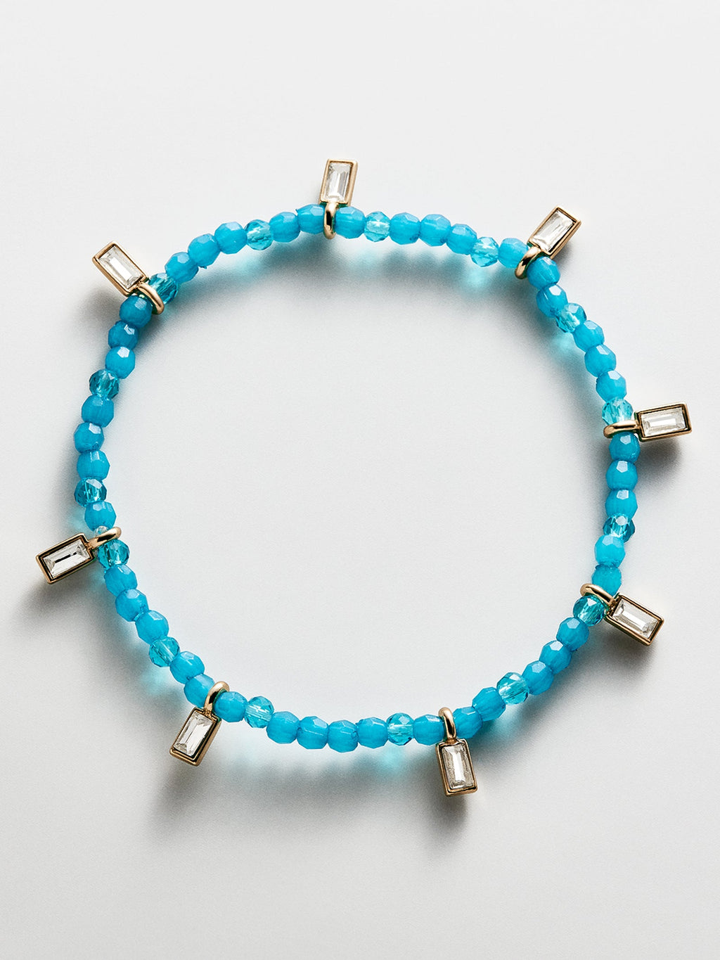 Crystal Beaded Bracelet - Aqua
