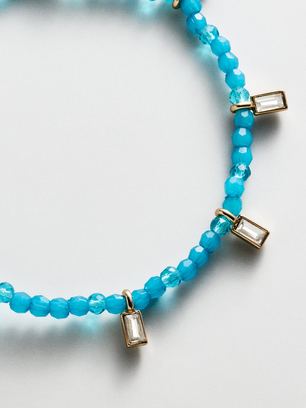 Crystal Beaded Bracelet - Aqua