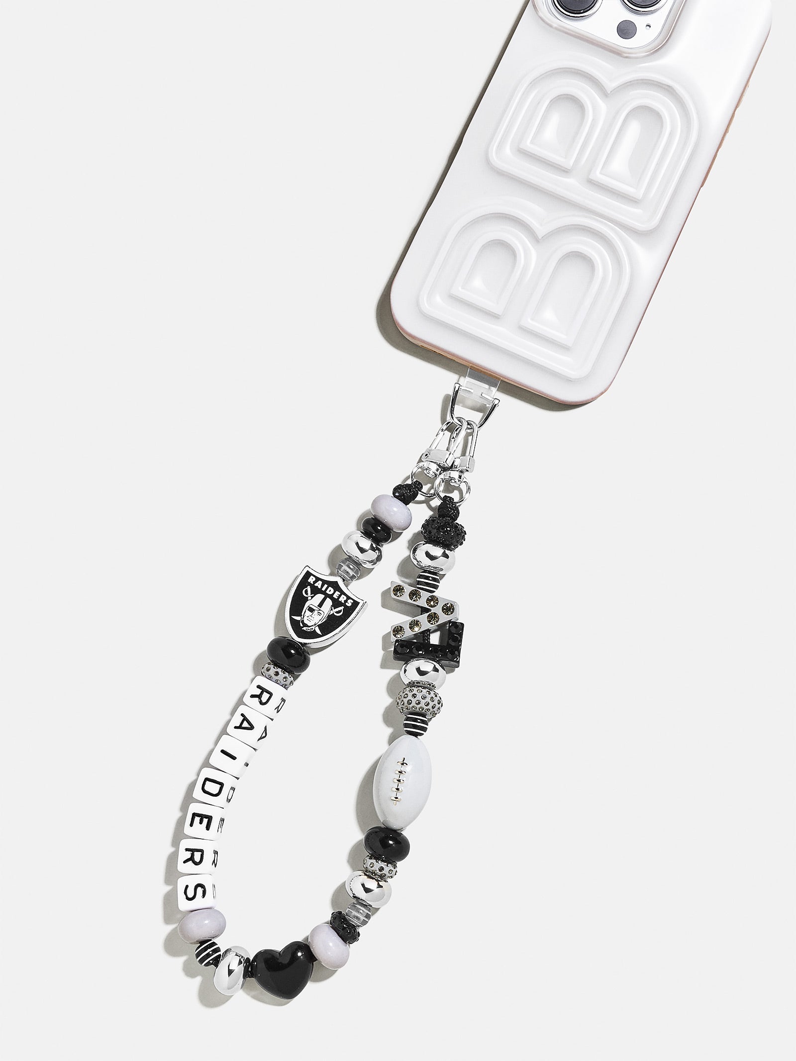 NFL Beaded Phone Charm - Las Vegas Raiders