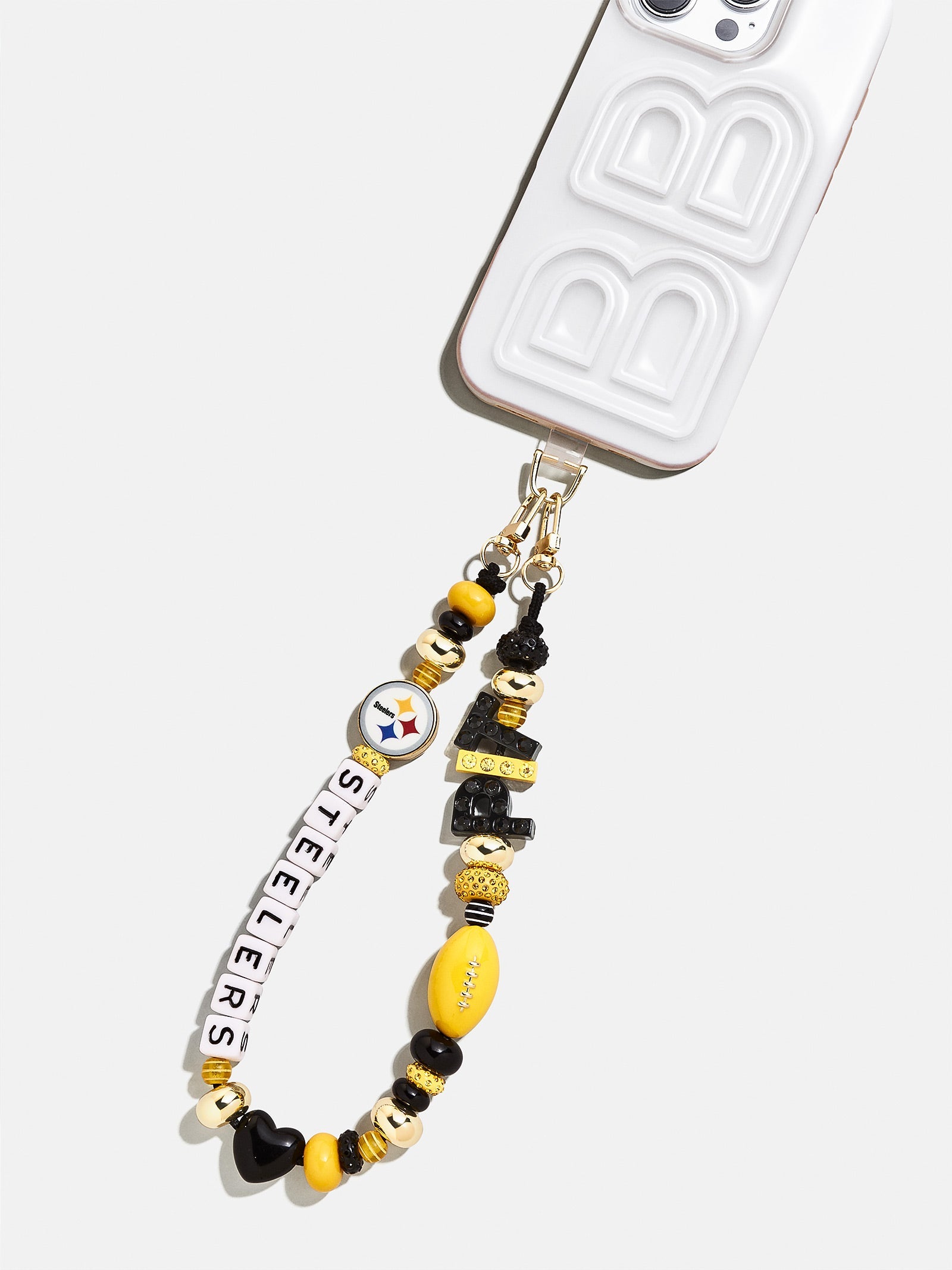 NFL Beaded Phone Charm - Pittsburgh Steelers
