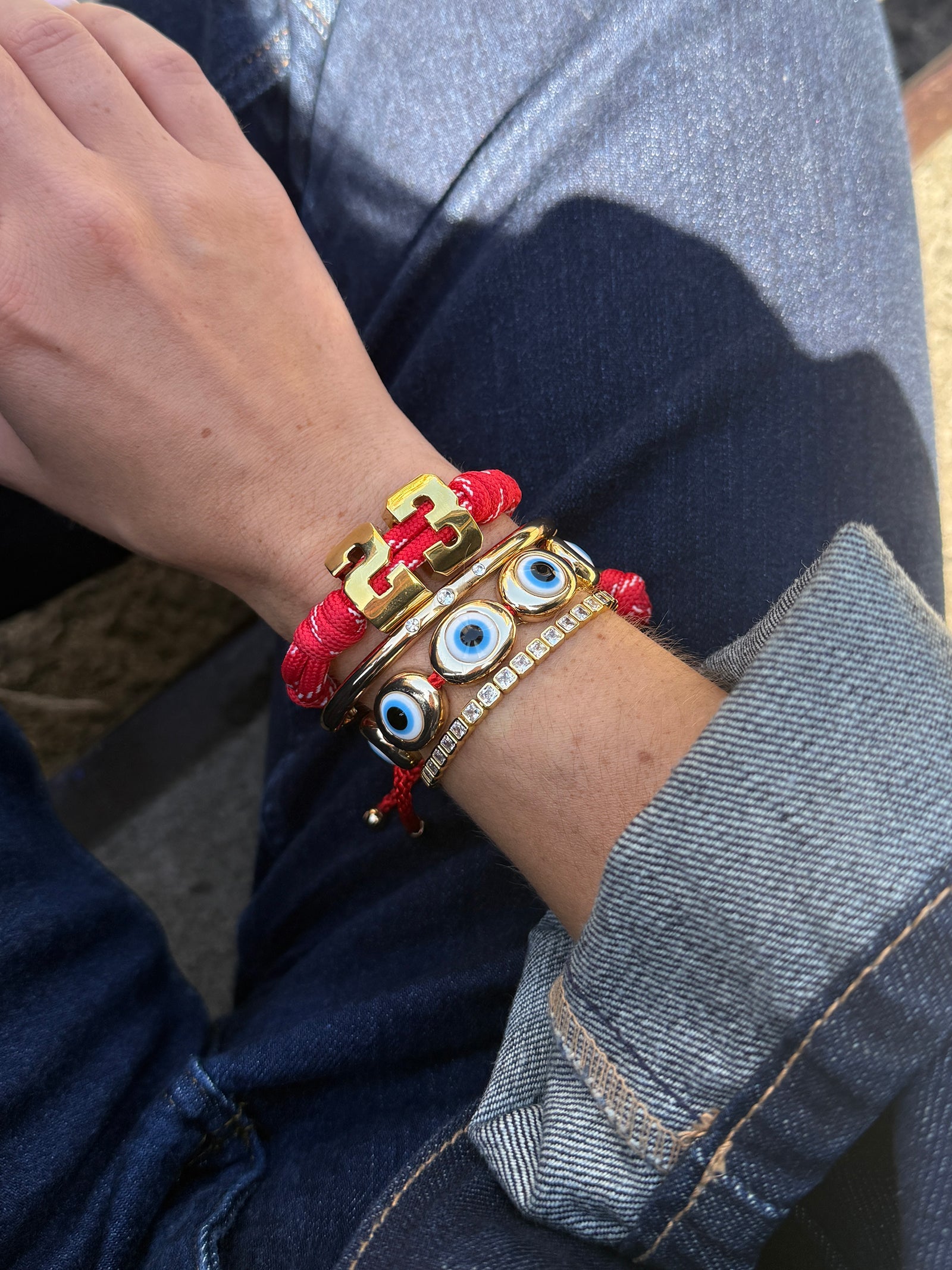 Knotty Varsity Number Custom Bracelet - Maroon Double Digit