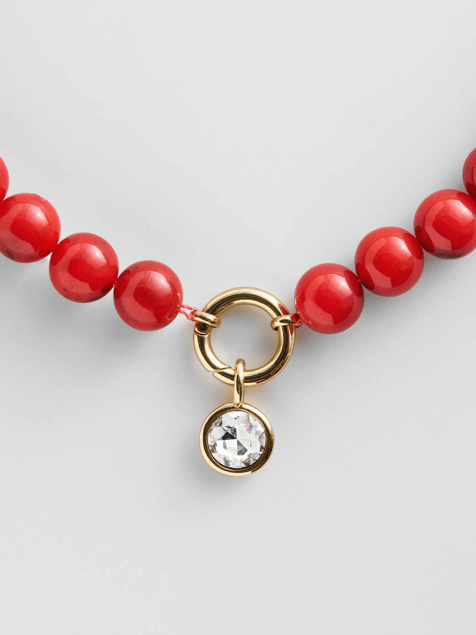 Janette Beaded Ring Necklace - Olive