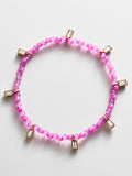 Crystal Beaded Bracelet - Magenta