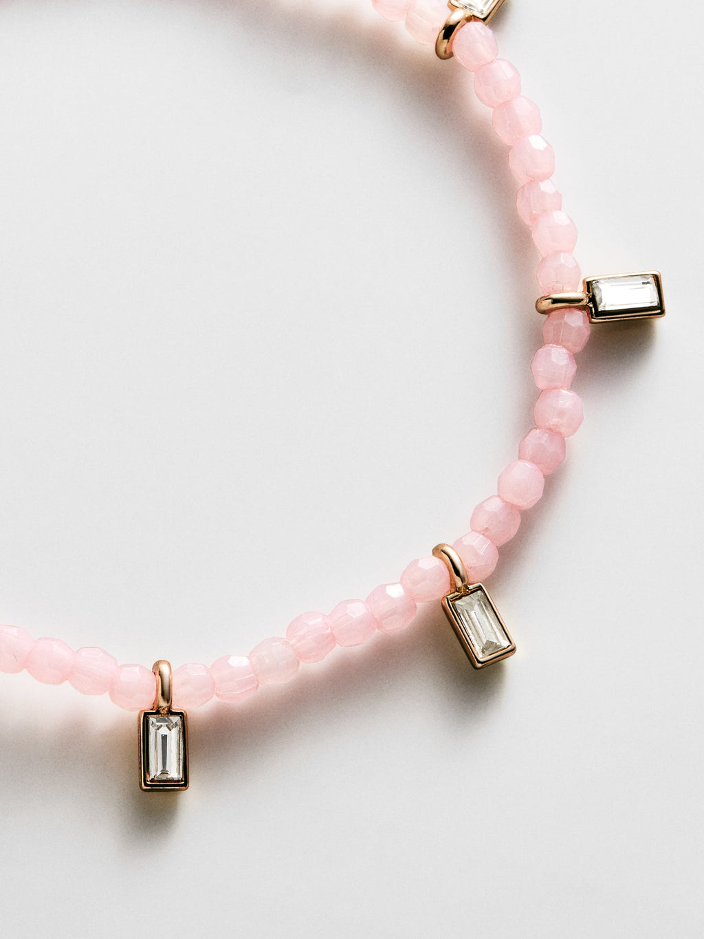 Crystal Beaded Bracelet - Blush