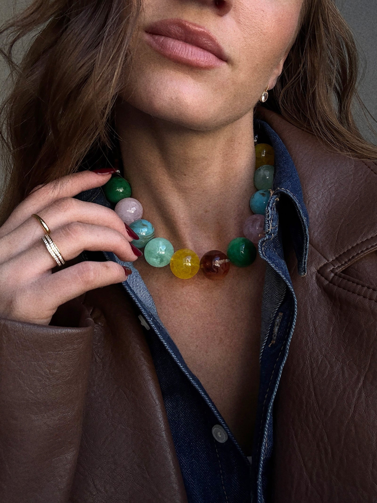 Jane Beaded Necklace - Natural Multi Bead
