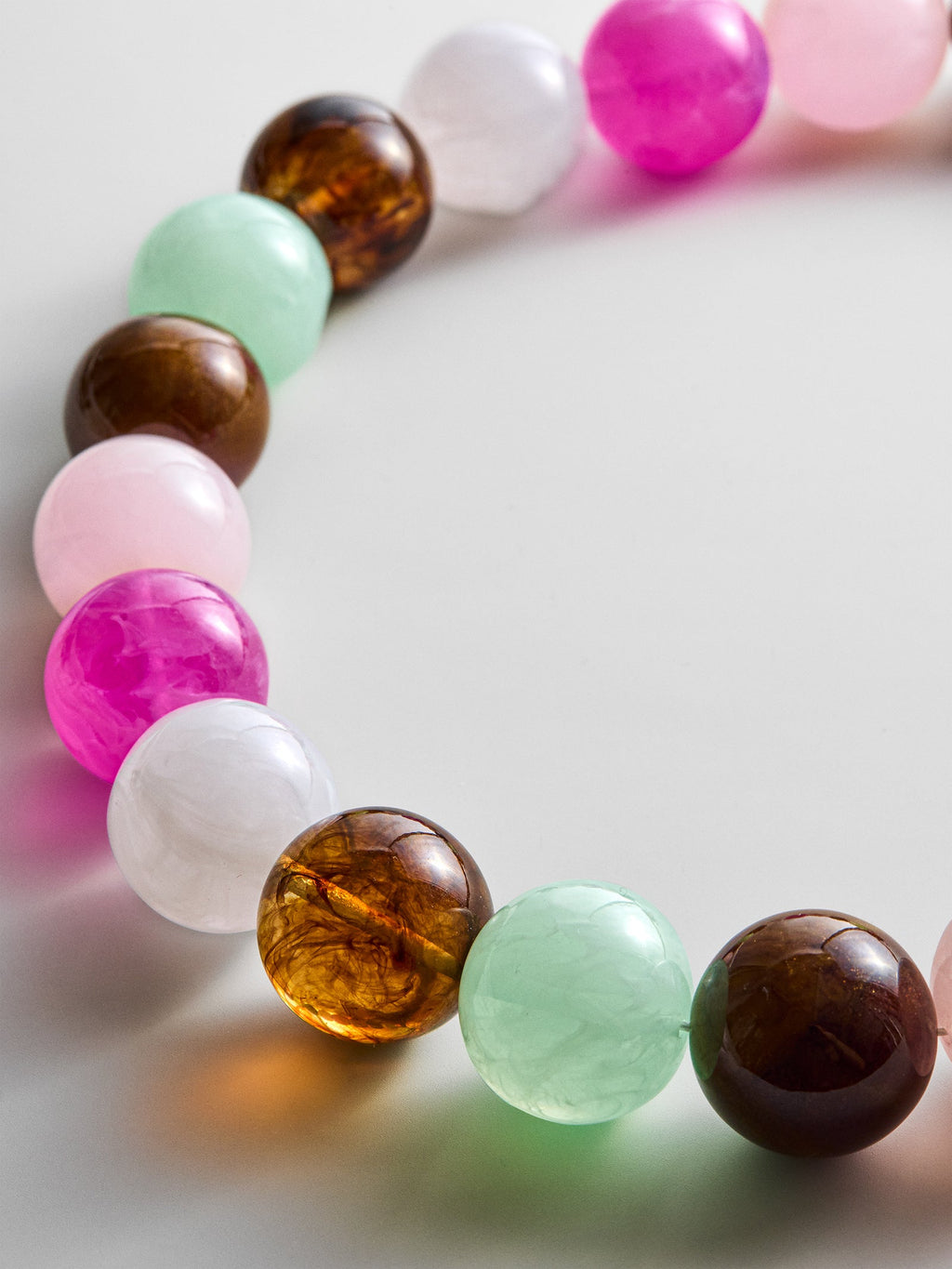 Jane Beaded Necklace - Pink Multi Bead