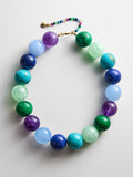 Jane Beaded Necklace - Blue/Purple Multi Bead