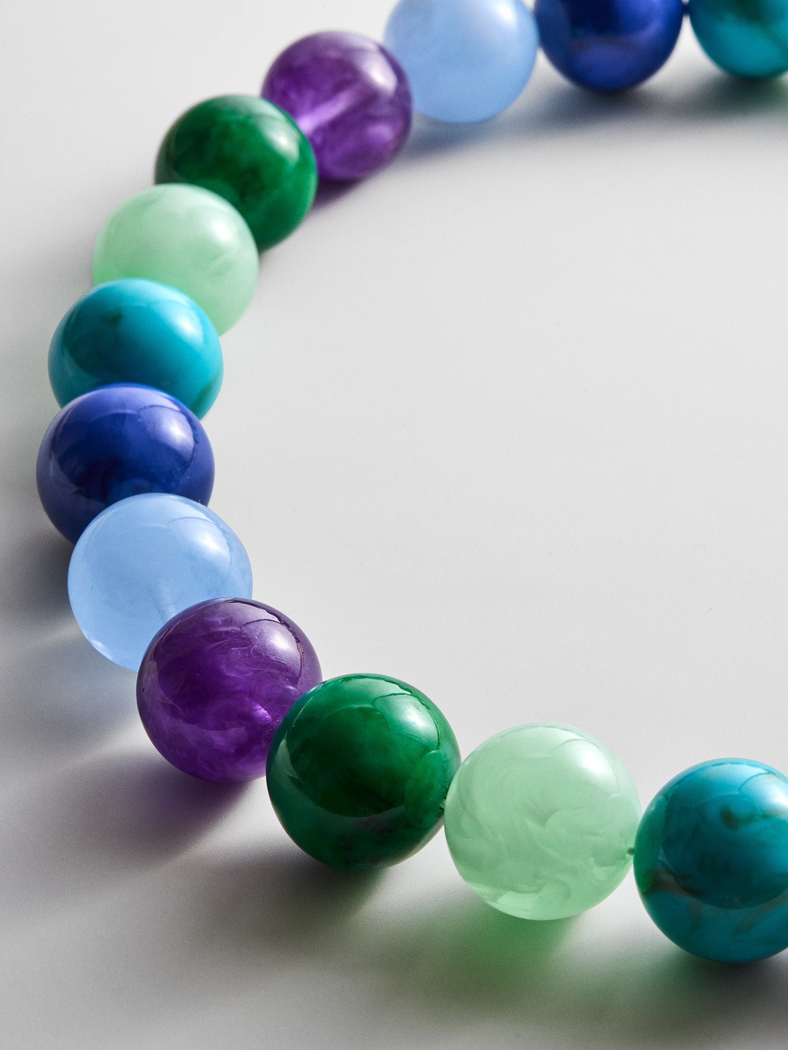 Jane Beaded Necklace - Blue/Purple Multi Bead