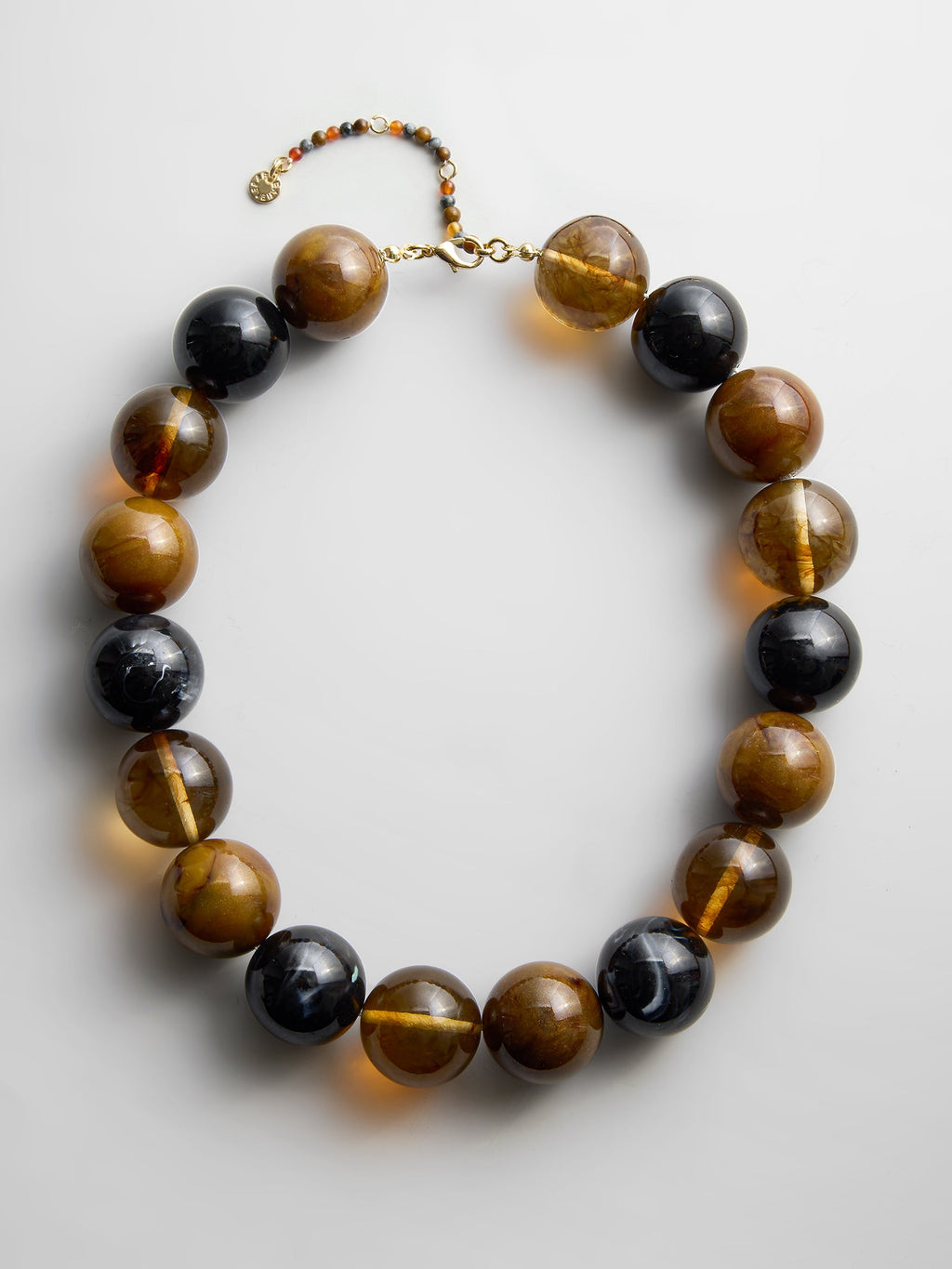 Jane Beaded Necklace - Brown/Black Multi Bead