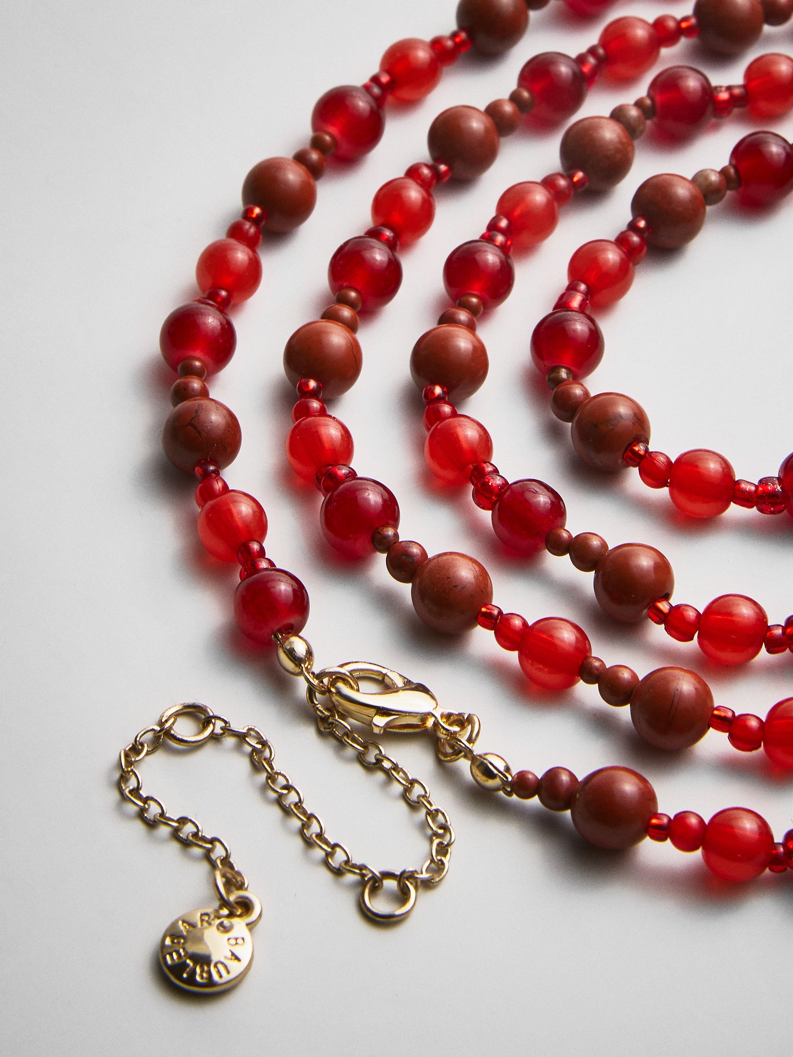 Charlotte Beaded Necklace - Red Jasper