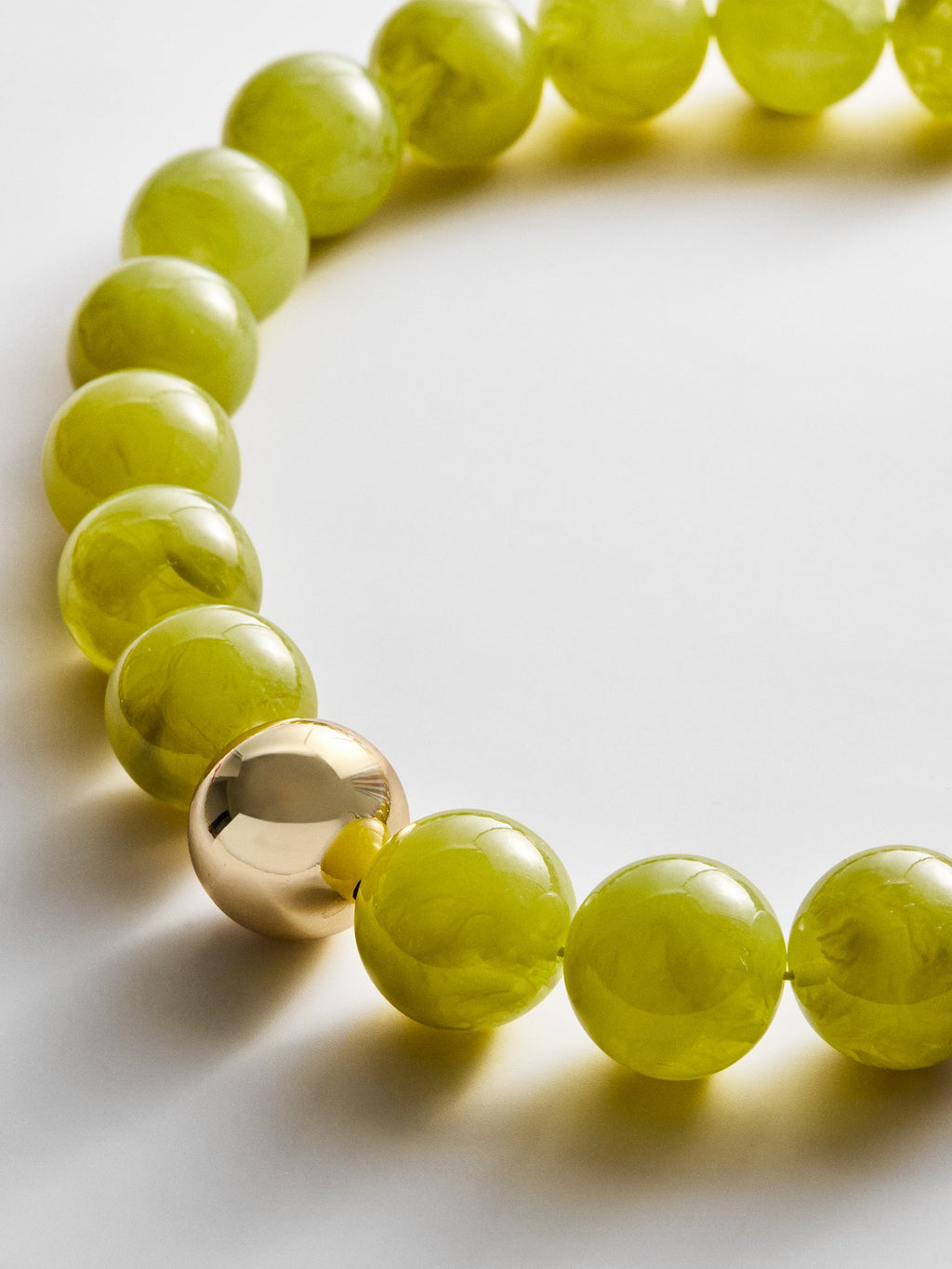 Jane Beaded Necklace - Olive Jade/Gold