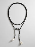 Semi-Precious Pearl Wrap Necklace - Onyx