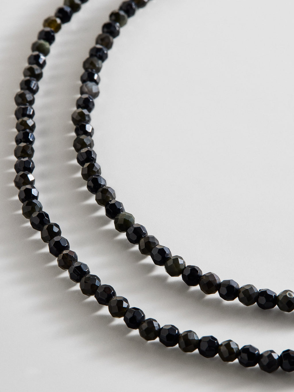 Semi-Precious Pearl Wrap Necklace - Onyx