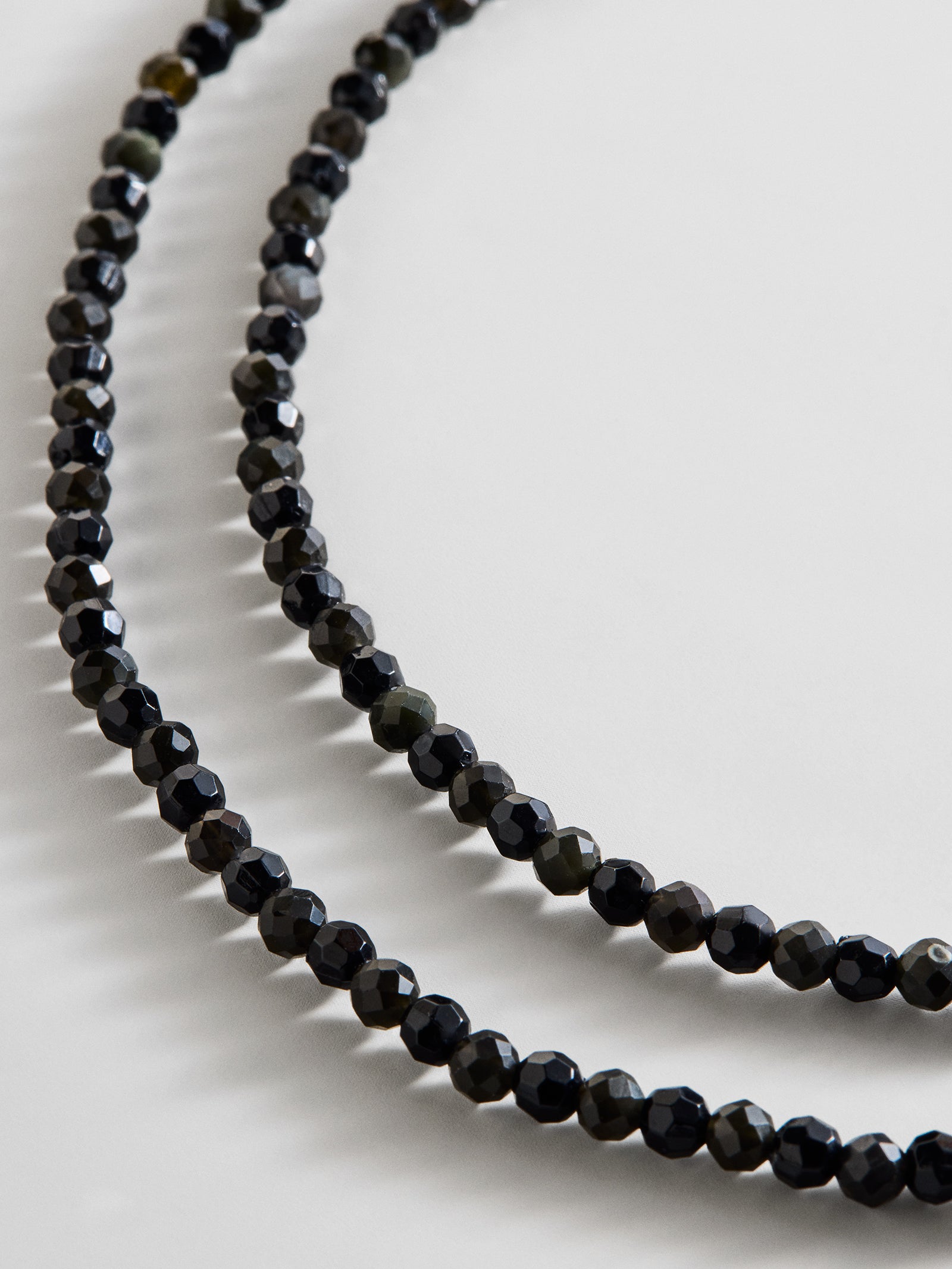 Semi-Precious Pearl Wrap Necklace - Onyx