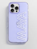 Fine Line Custom iPhone Case - Transparent Purple/White