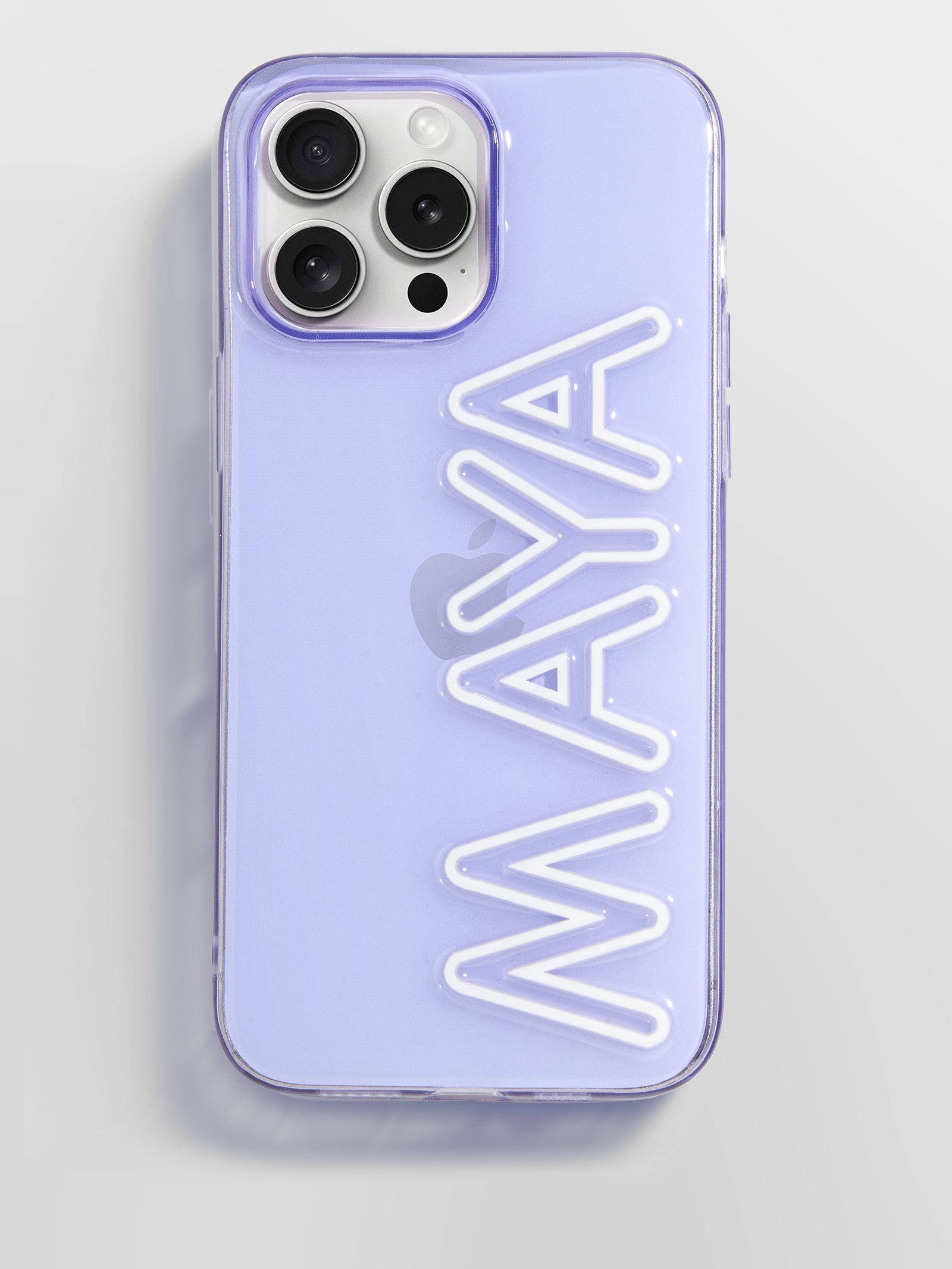 Fine Line Custom iPhone Case - Transparent Purple/White
