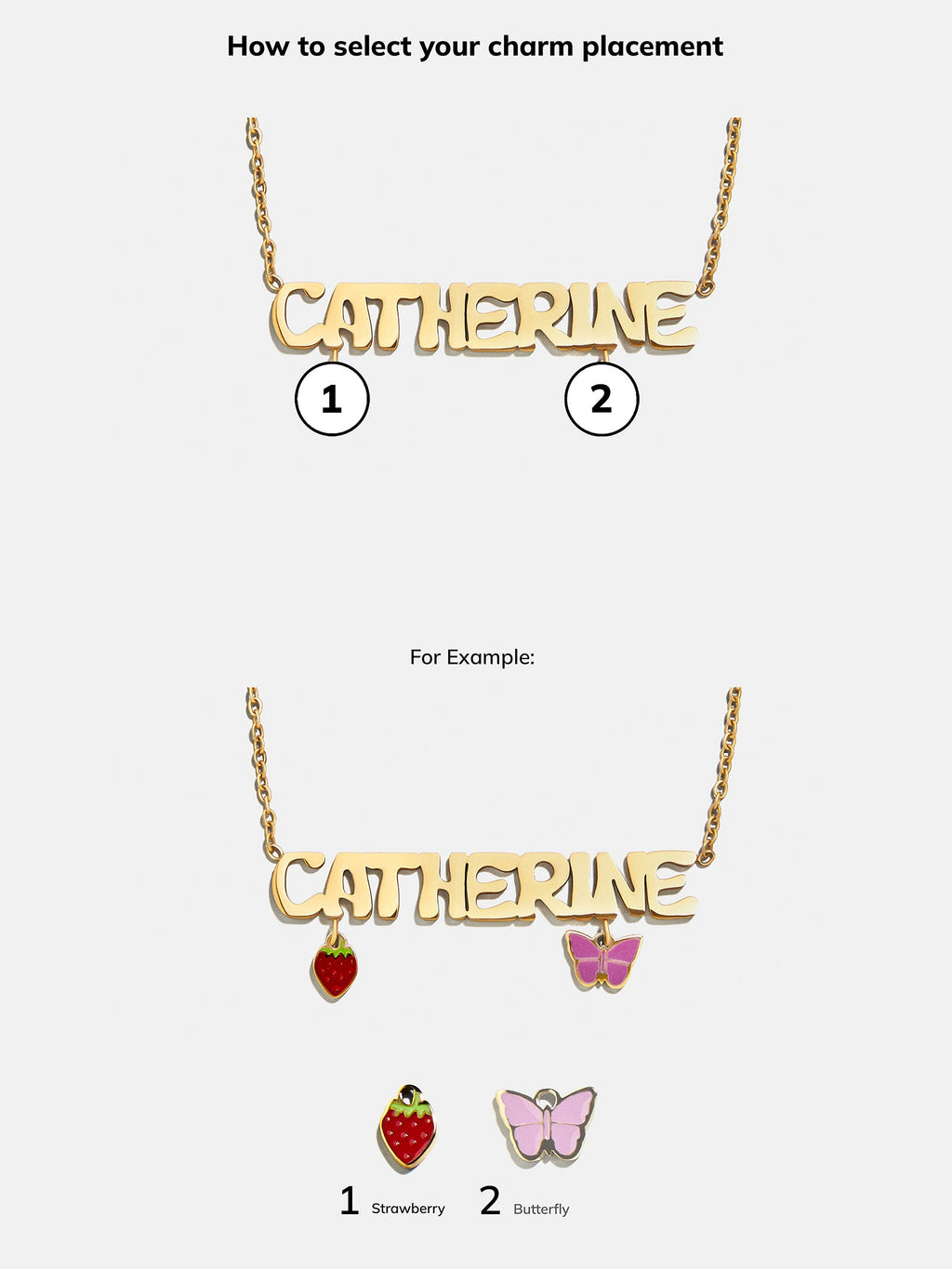 Waterproof Kids’ Custom Nameplate Charm Necklace - Gold