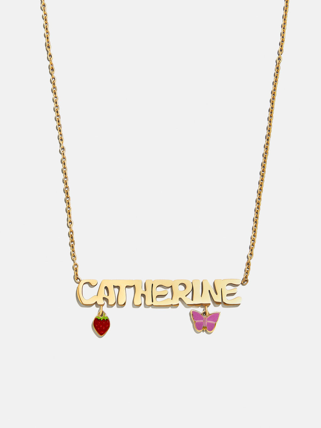 Waterproof Kids’ Custom Nameplate Charm Necklace - Gold