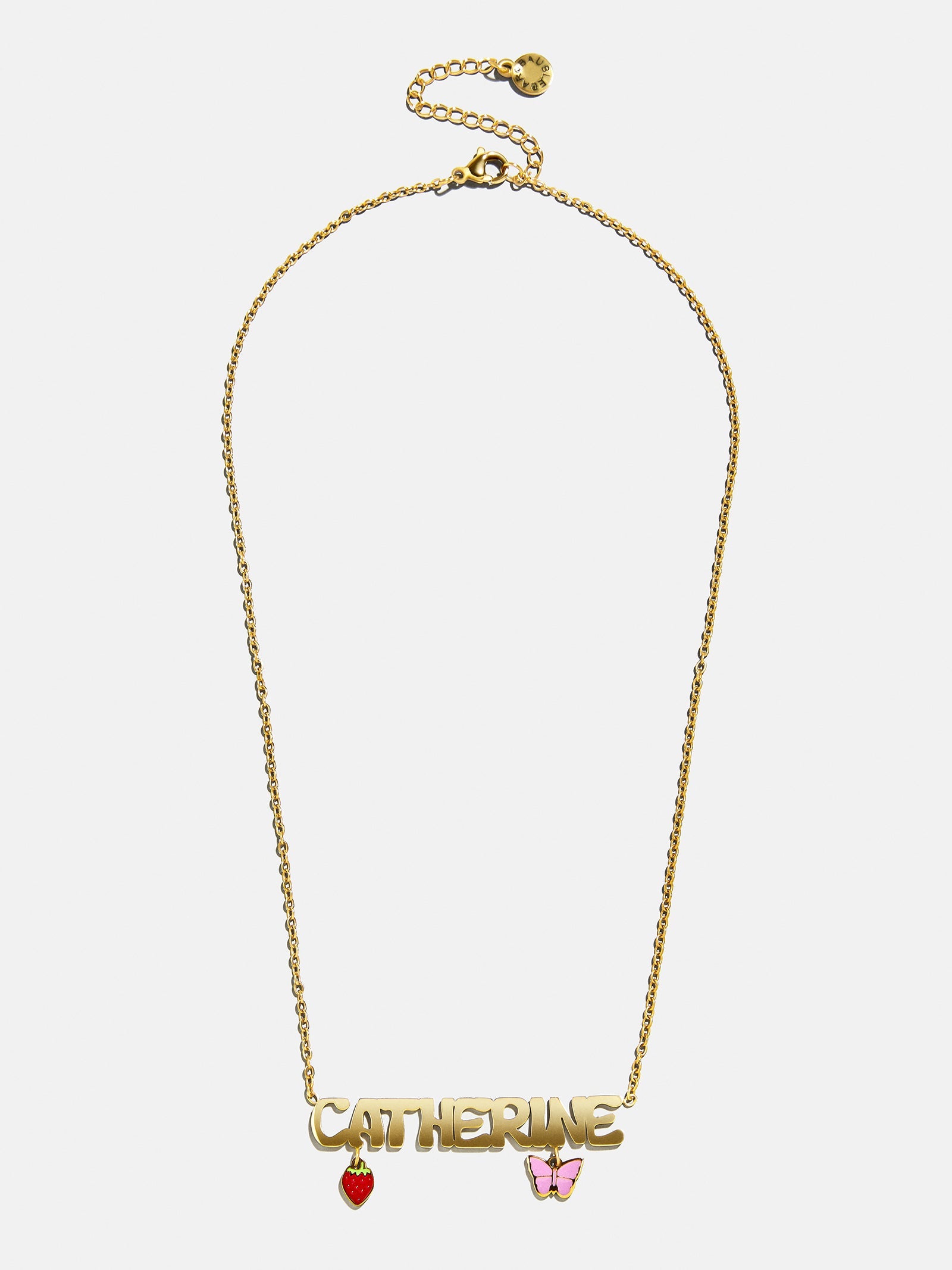 Waterproof Kids’ Custom Nameplate Charm Necklace - Gold