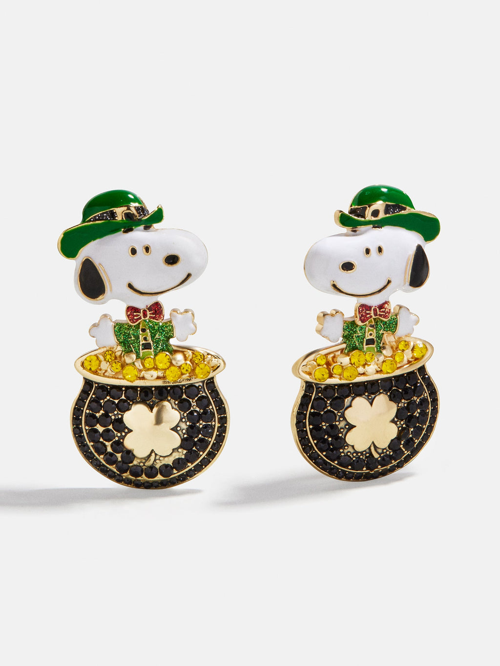 Peanuts Snoopy St. Patrick’s Day Earrings - Gold/Black