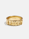 14K Gold Cigar Band Custom Ring - Gold