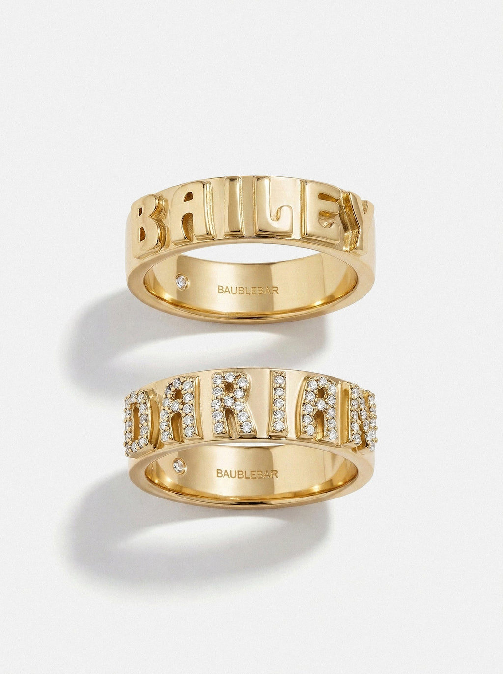 14K Gold Cigar Band Custom Ring - Gold/Pavé