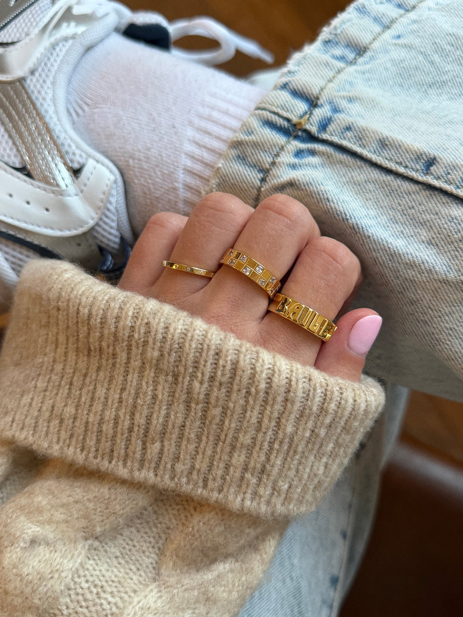 14K Gold Cigar Band Custom Ring - Gold