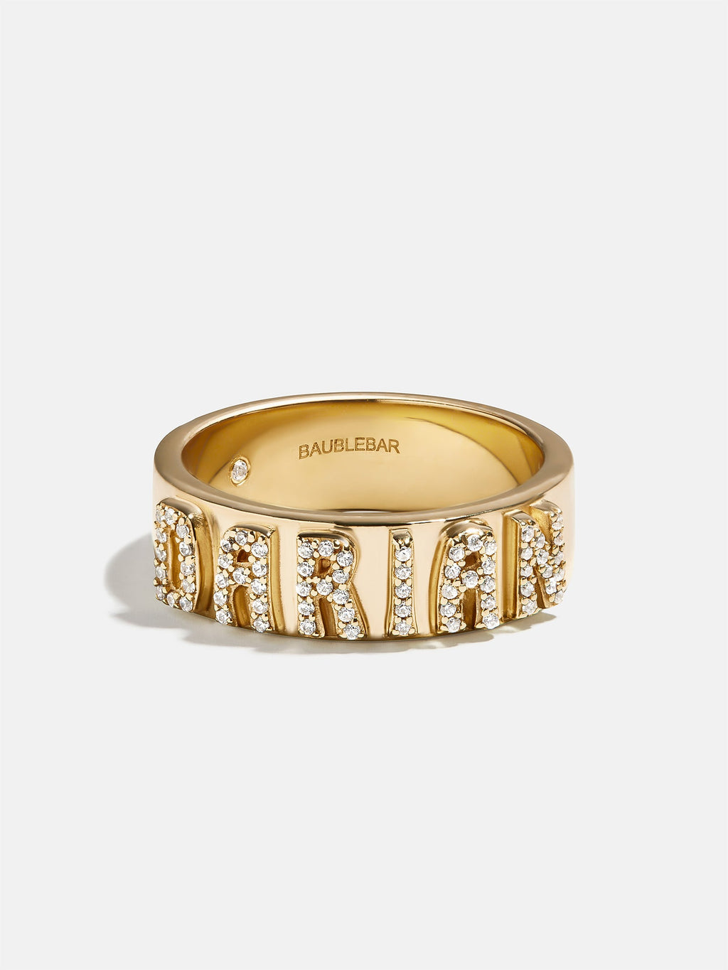 14K Gold Cigar Band Custom Ring - Gold/Pavé