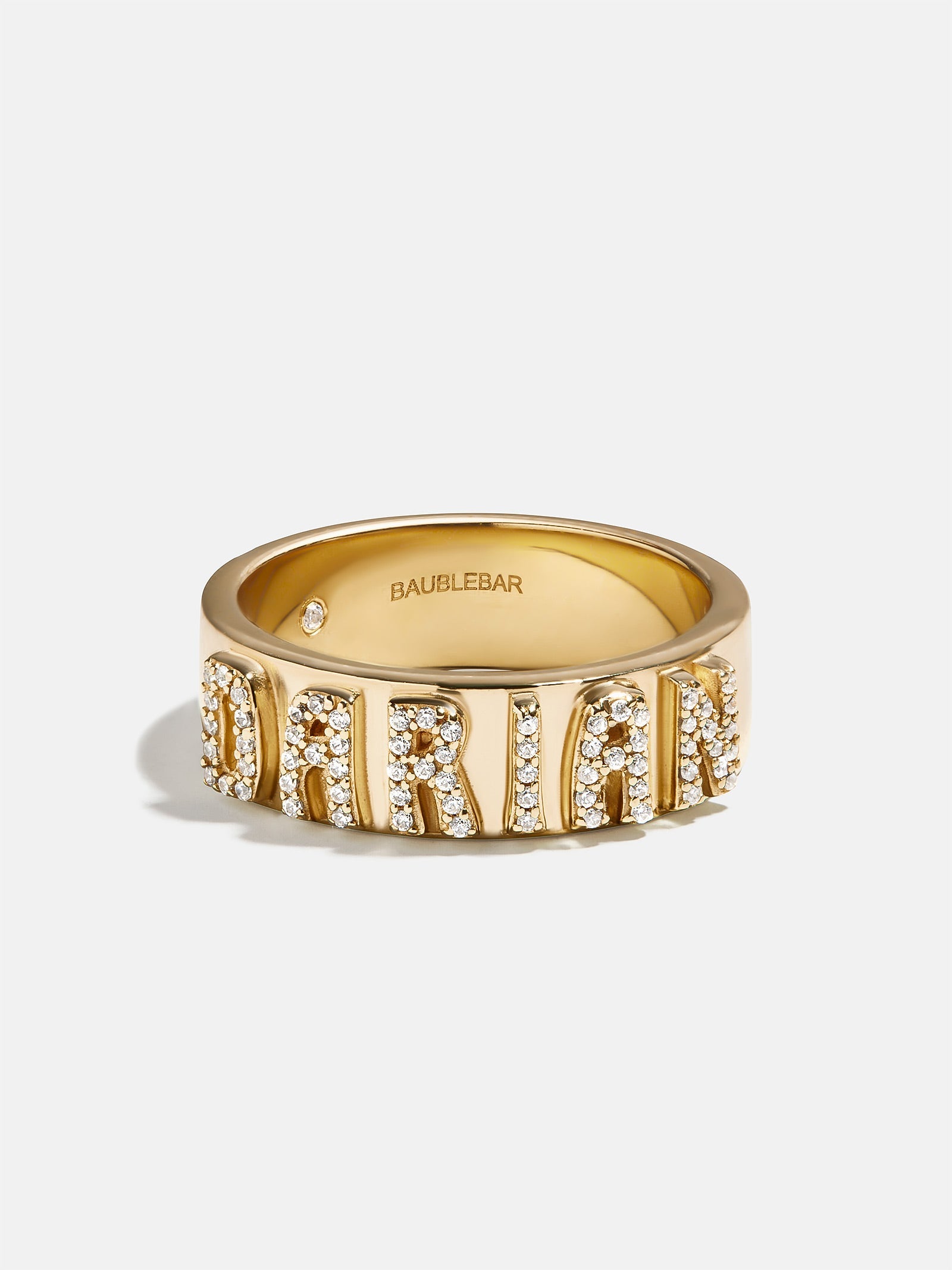 14K Gold Cigar Band Custom Ring - Gold/Pavé