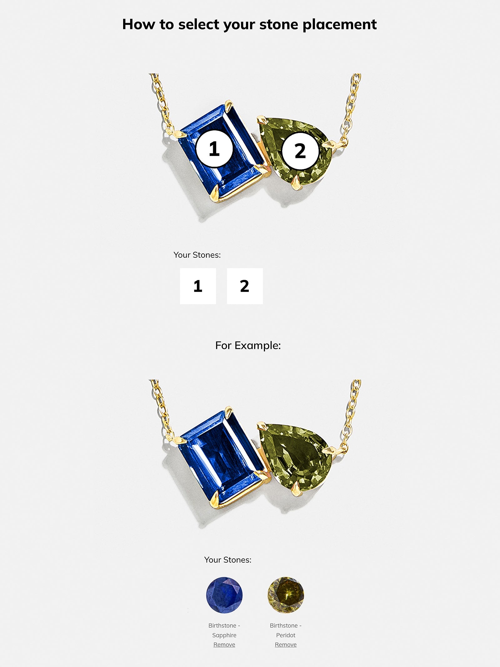 Toi et Moi 14K Gold Custom Birthstone Necklace - Gold