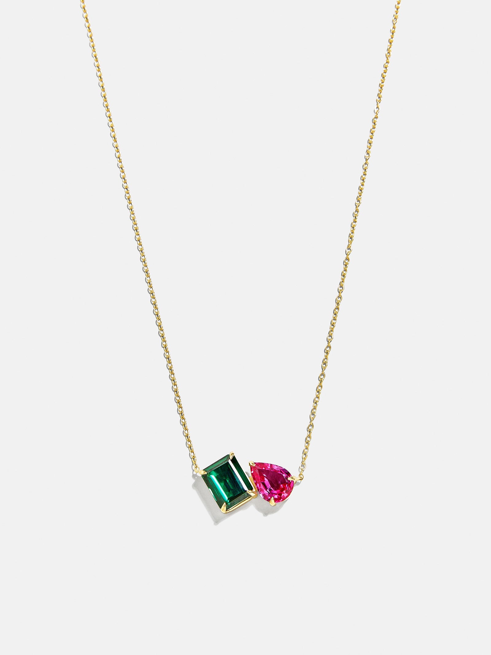 Toi et Moi 14K Gold Custom Birthstone Necklace - Gold