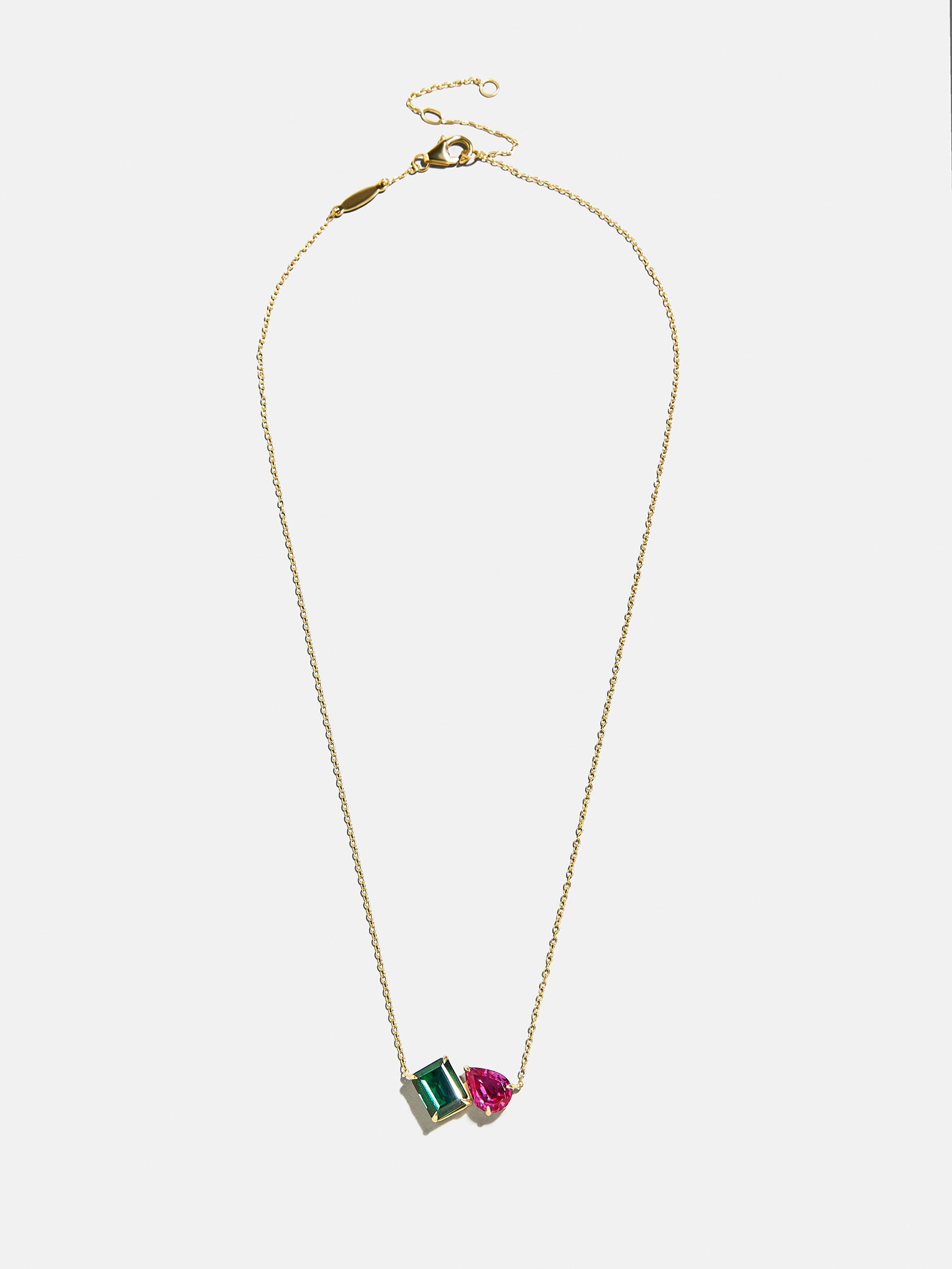 Toi et Moi 14K Gold Custom Birthstone Necklace - Gold