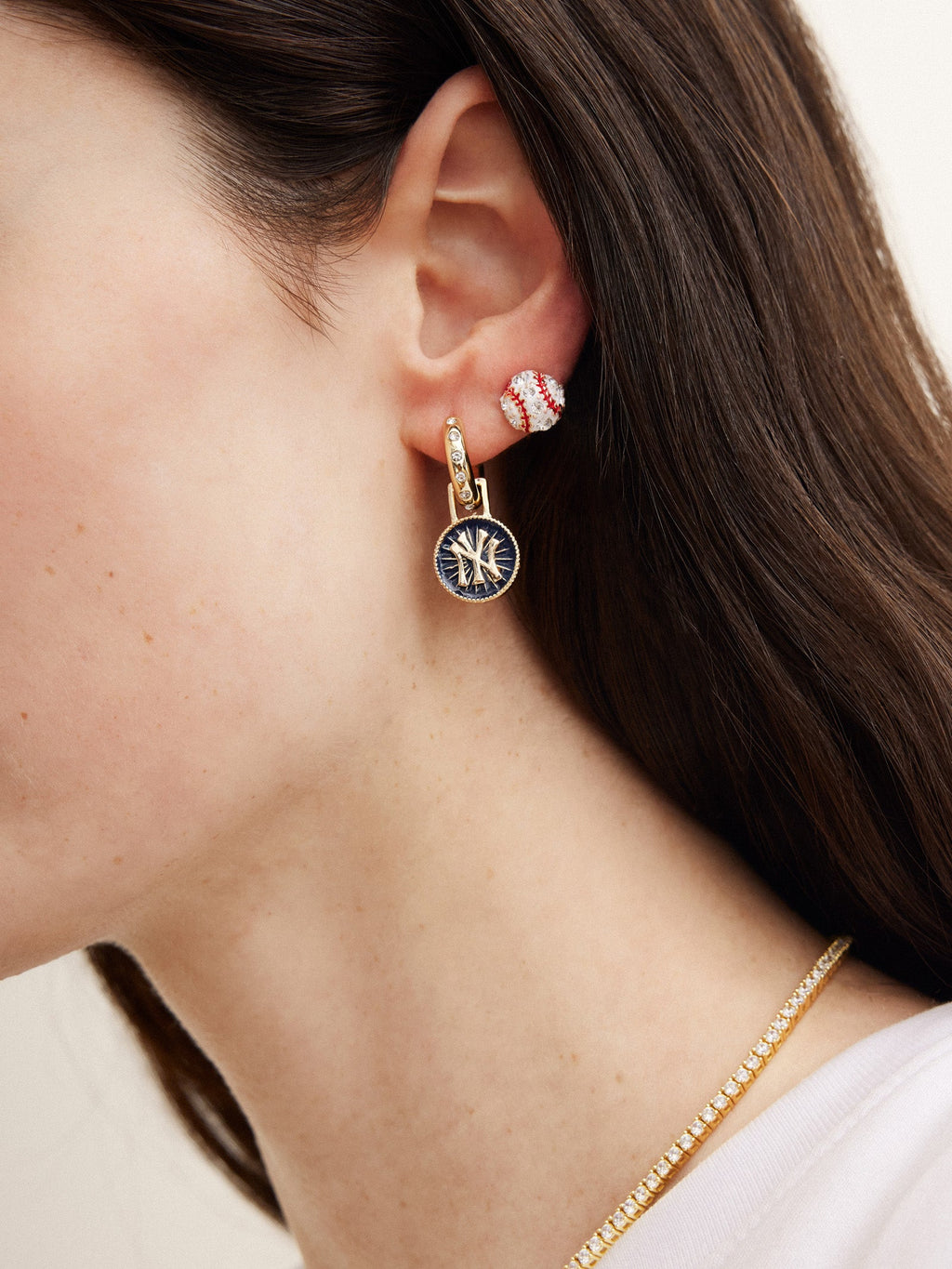 MLB Hoop Earring Set - New York Yankees