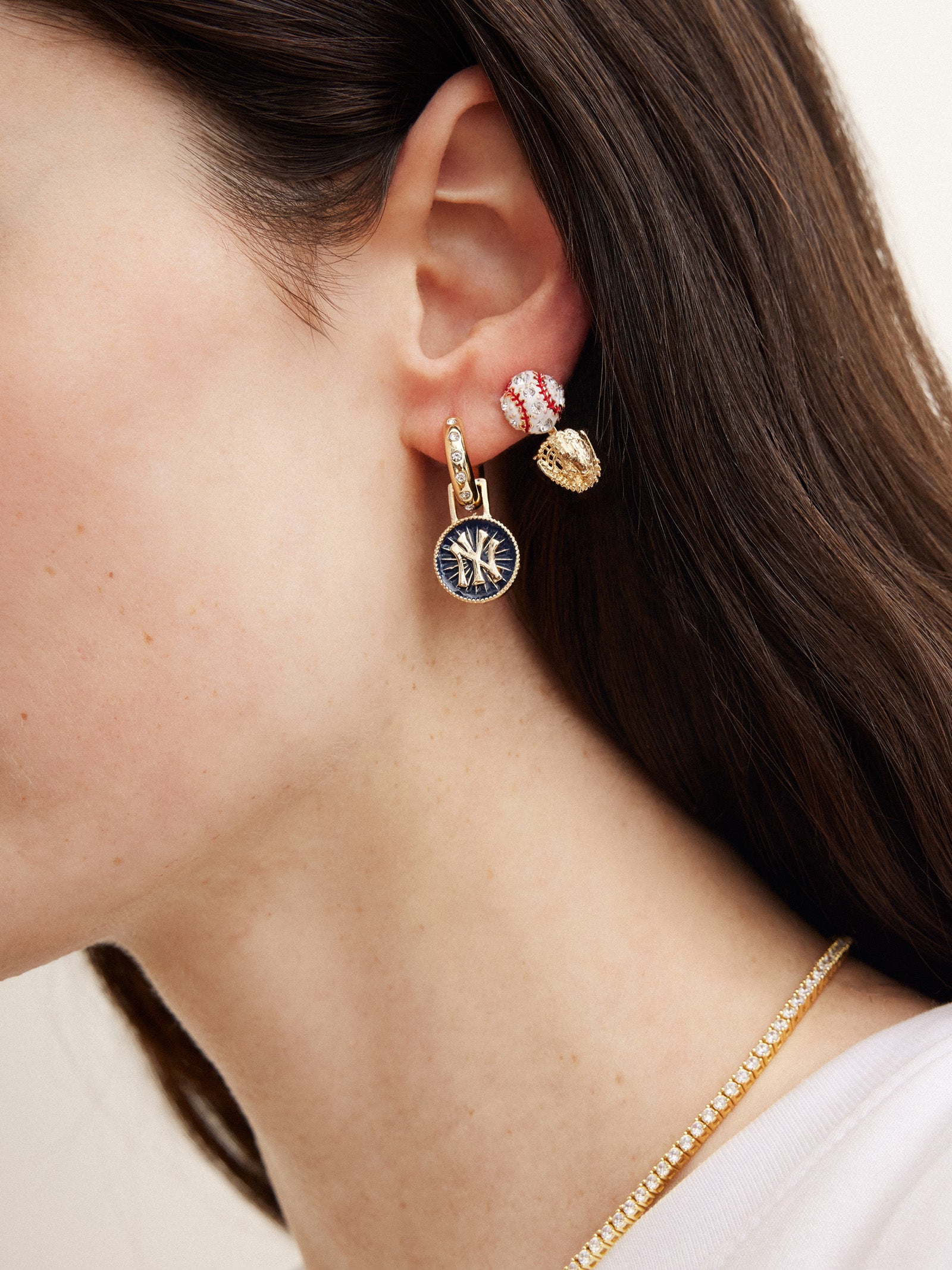 MLB Hoop Earring Set - New York Yankees