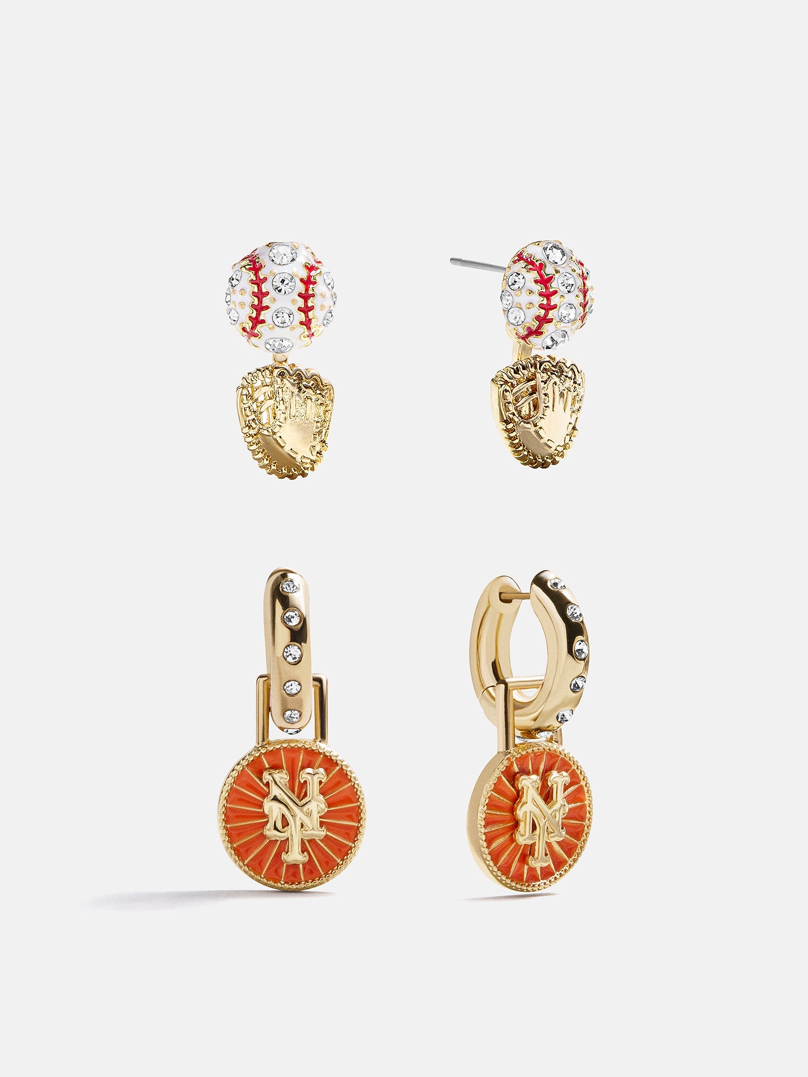 MLB Hoop Earring Set - New York Mets